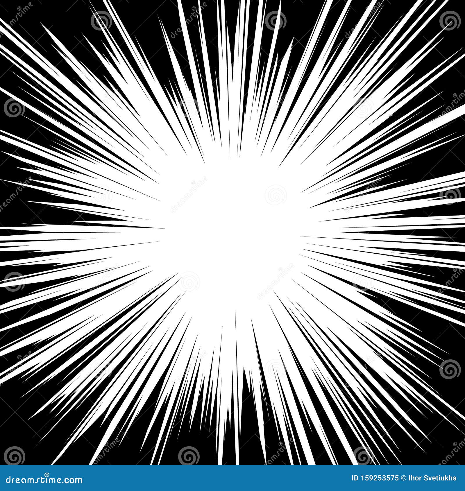 Comic Radial Speed Lines Background. Manga Speed Frame. Cartoon