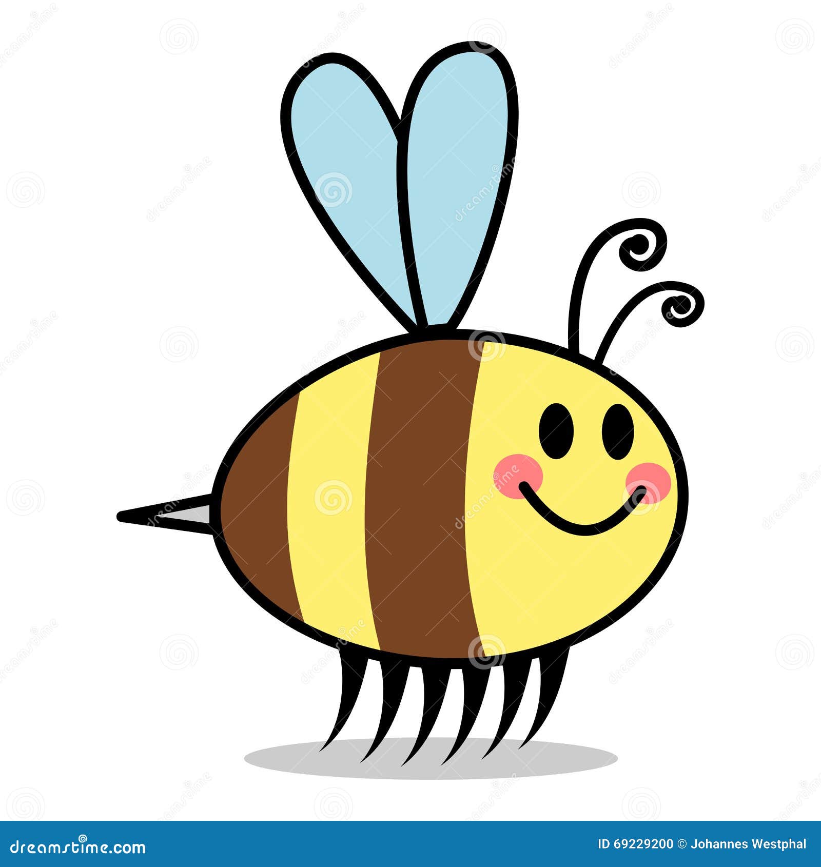 Comic Smiling Bee Cartoon Vector Stock Vector Illustration Of Children Color