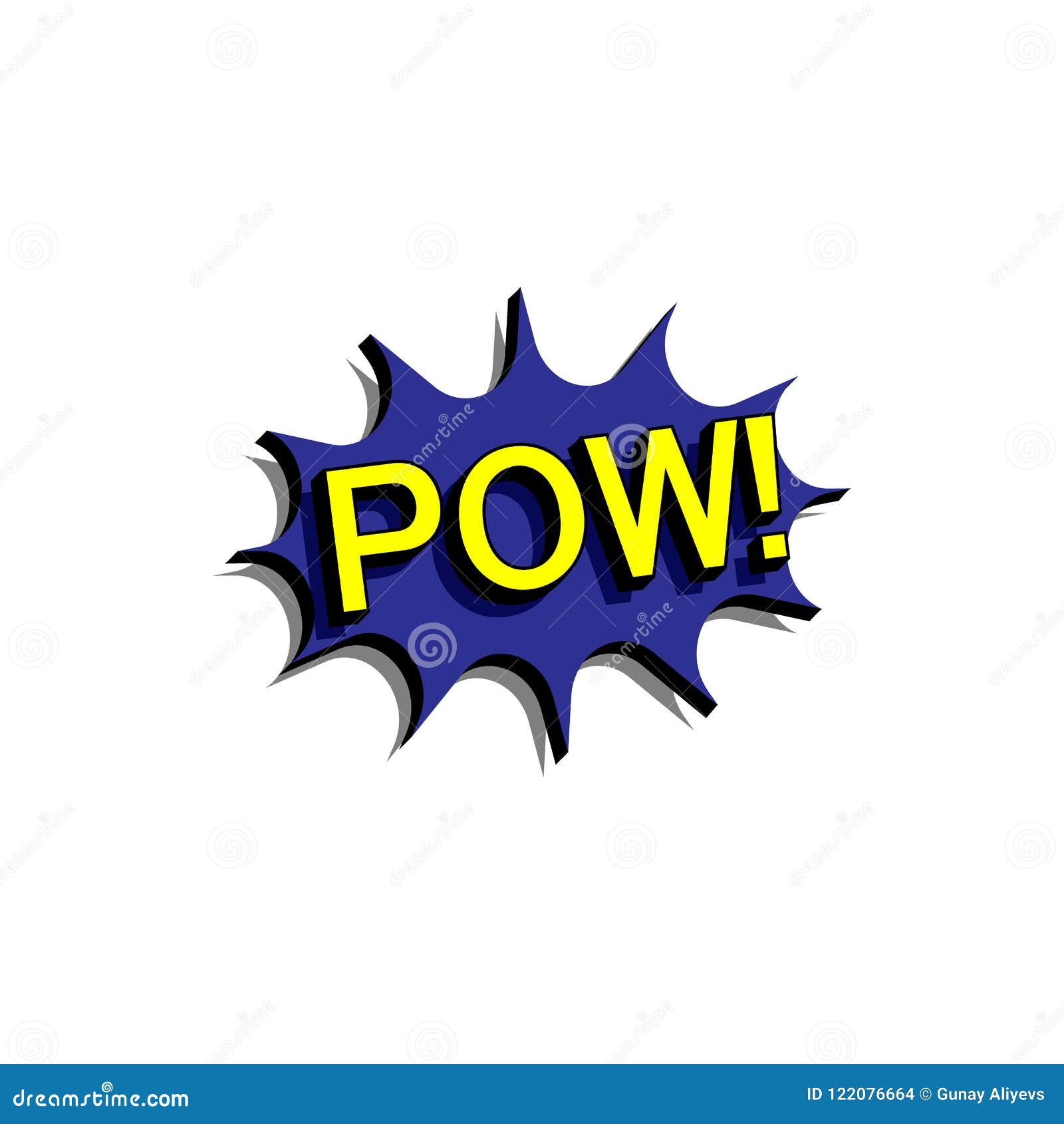 Comic Speech Bubble With Expression Text Pow. Vector Bright Dynamic Cartoon Illustration In