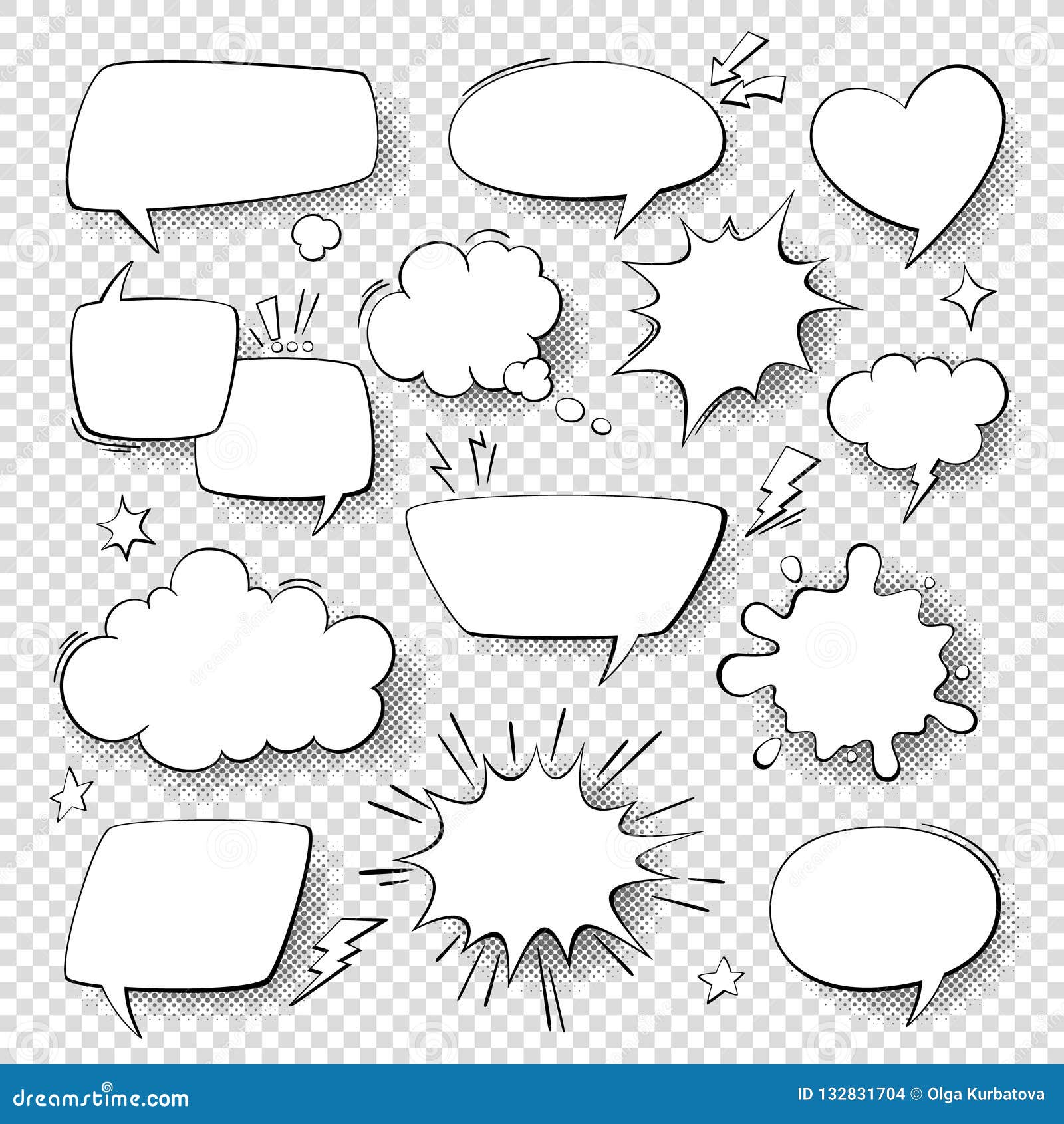 comic speech bubbles. cartoon comics talking and thought bubbles. retro speech s  set