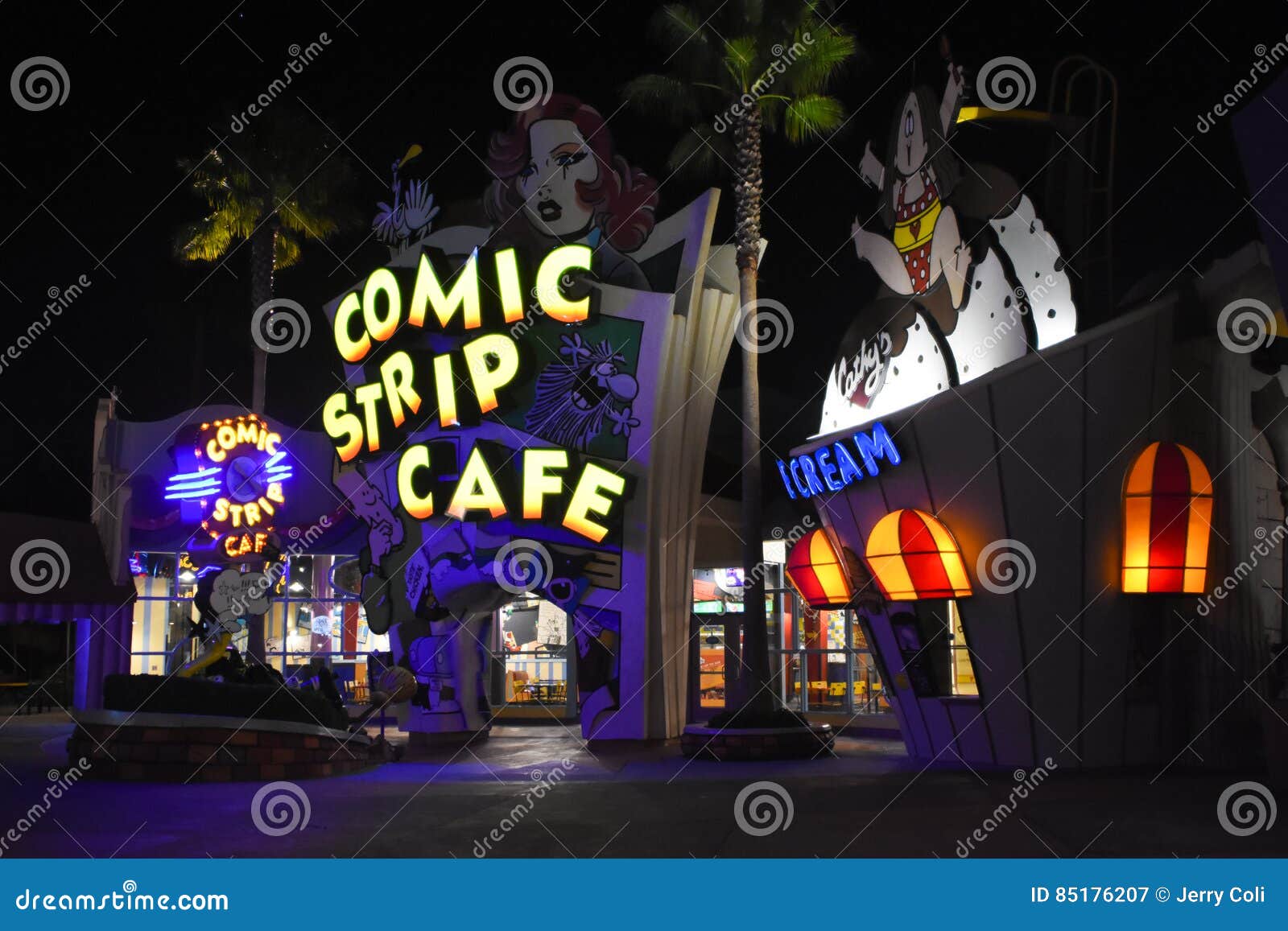 Comic Strip Cafe in Universal Studios in Orlando, FL Editorial