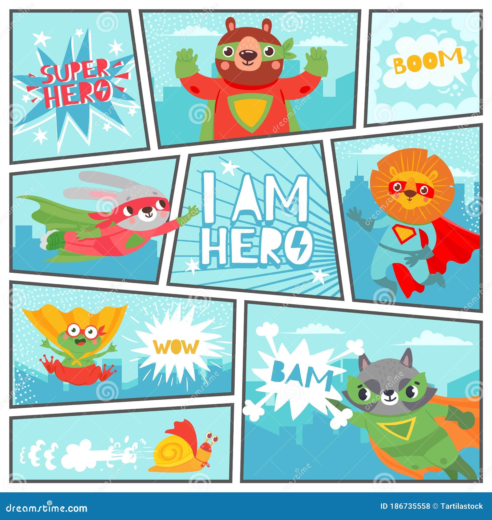 Comic Super Animals. Superheroes Animal Kids in Book Page with Speech Bubbles, Cute and Fun Vintage Cartoon Vector Stock Vector - Illustration of mask, lion: 186735558 Comic Super Animals. Superheroes Animal Kids in Book Page with Speech Bubbles, Cute and Fun Vintage Cartoon Vector Stock Vector - Illustration of mask, lion: 186735558