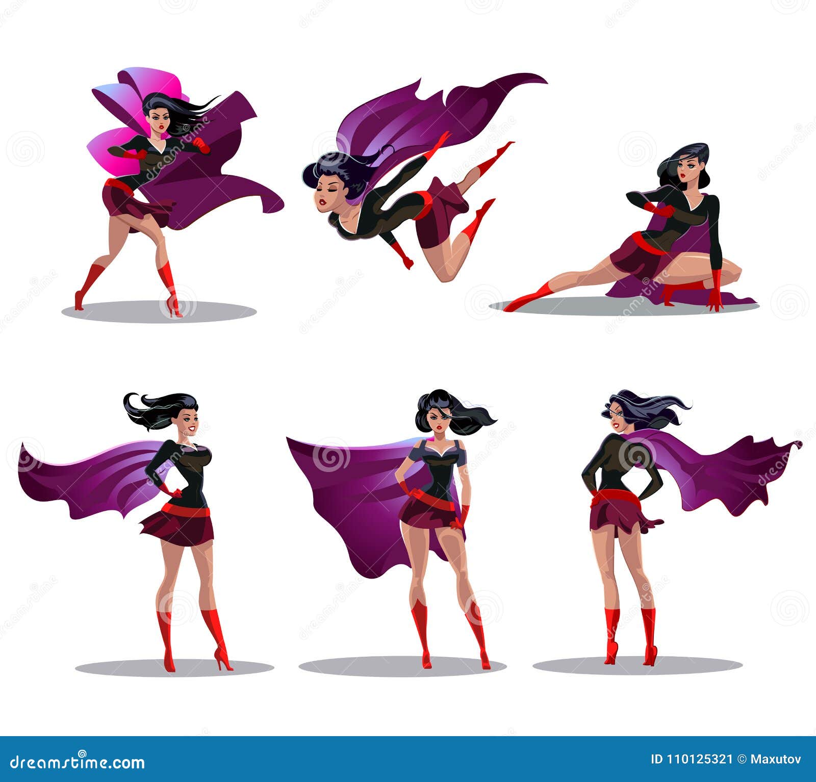 Super Heroine Set Vector Cartoon Clipart Illustration. Superhero, Female,  Superheroine, Hero, Woman, Girl, Power, Mascot, Set, Pose, - Etsy Norway