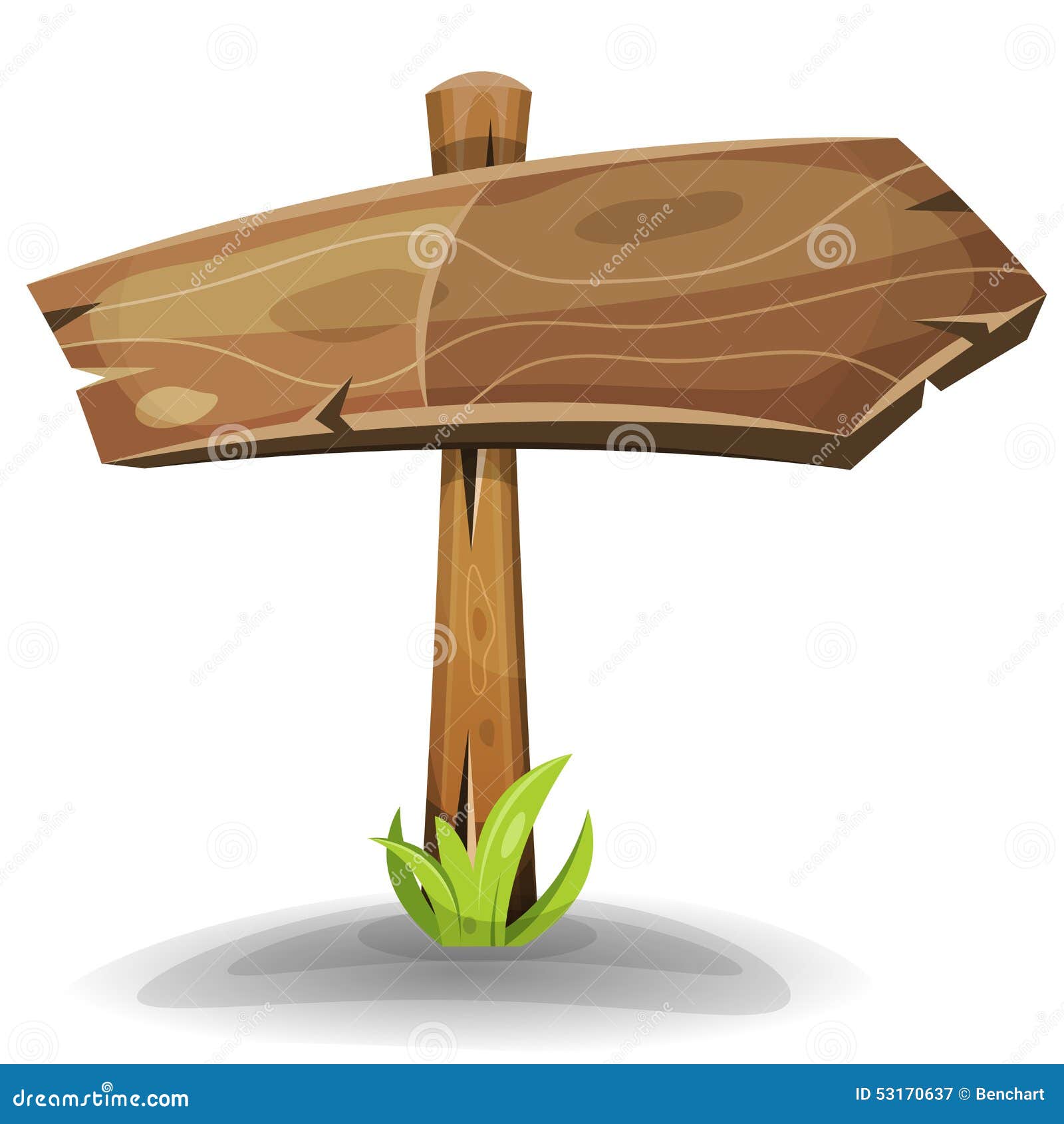 comic wooden sign arrow