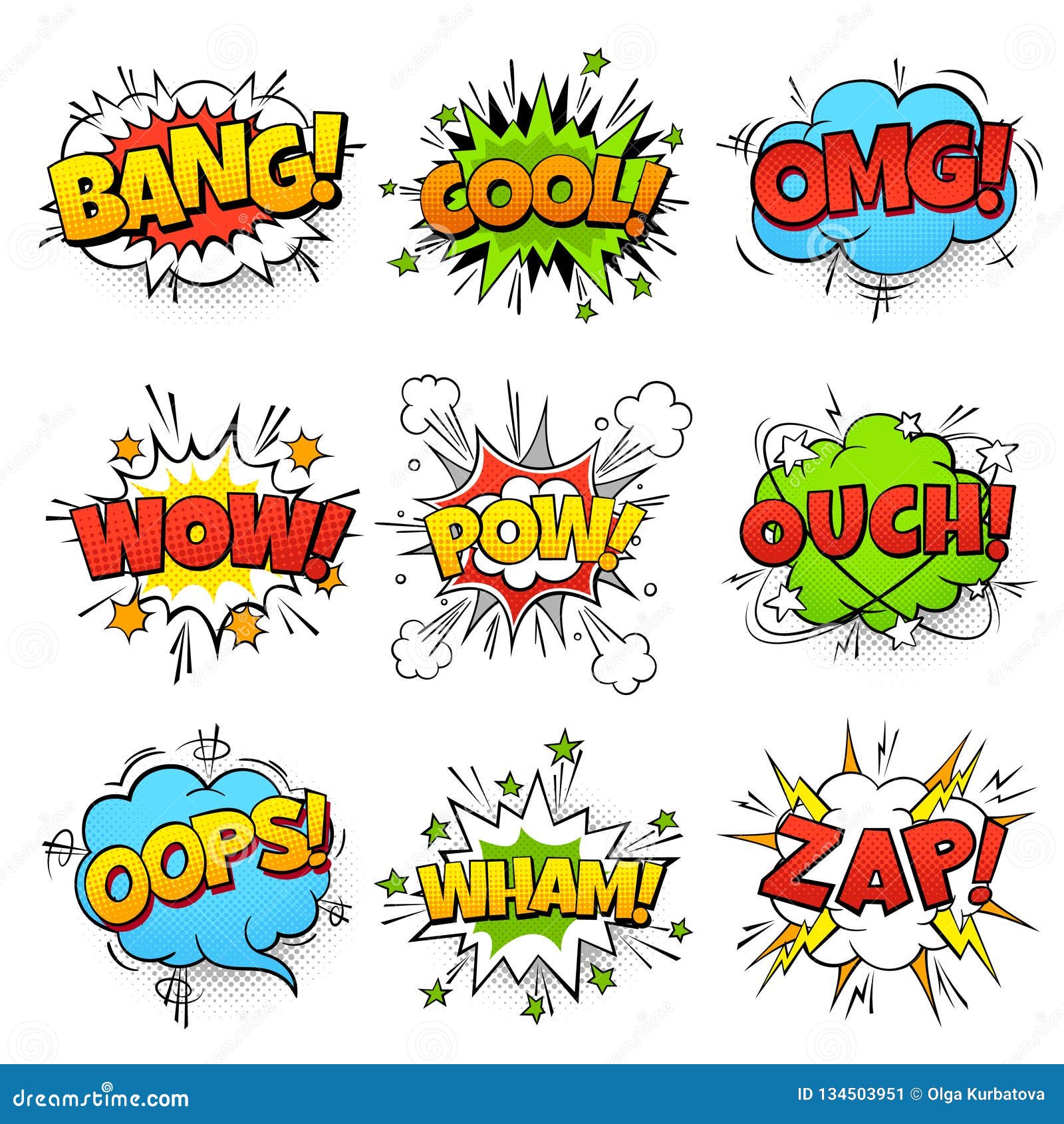 comic words. cartoon speech bubble with zap pow wtf boom text. comics pop art balloons  set