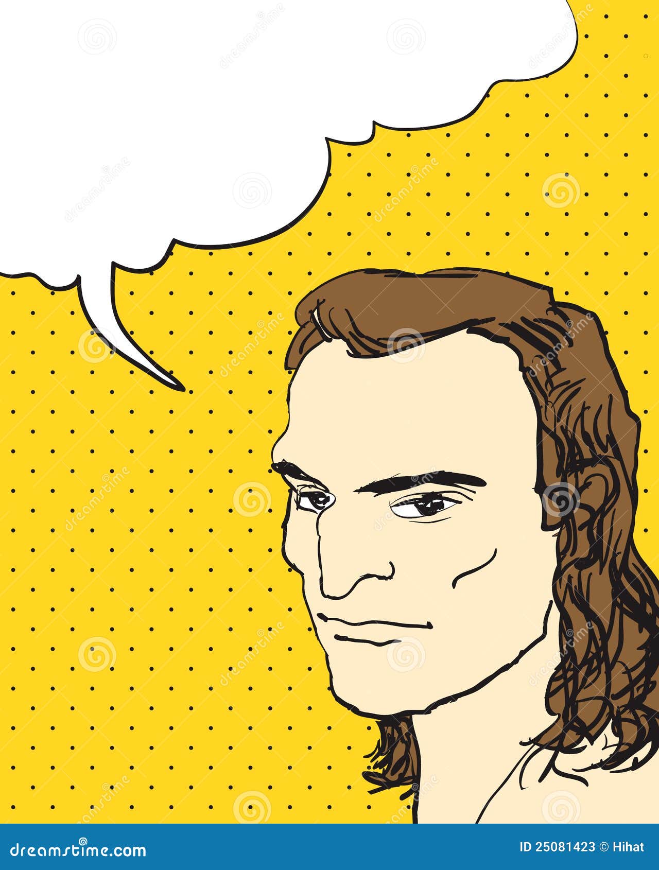 Comics Character with Bubble Speech. Stock Vector Illustration of