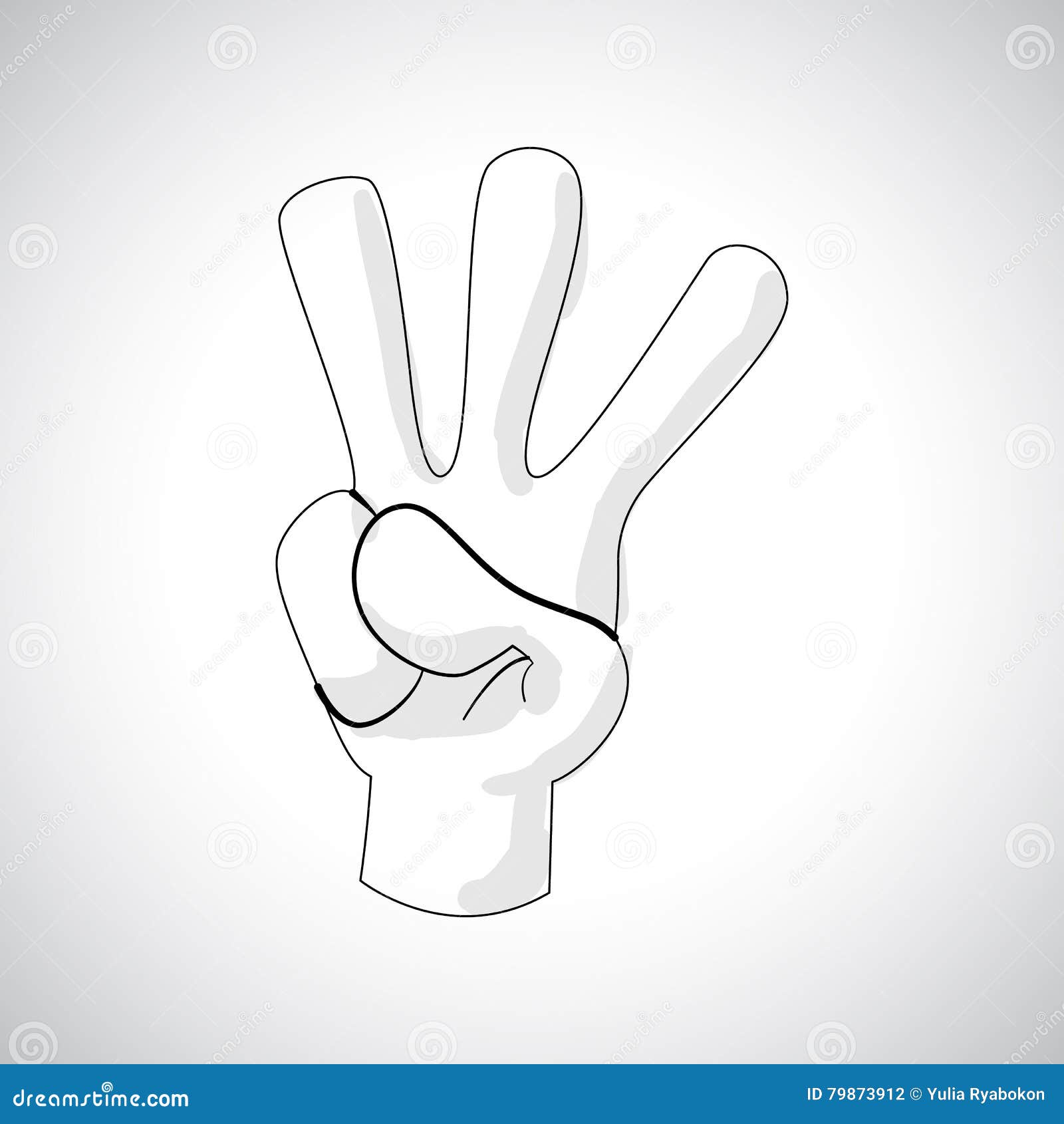 Gang Sign 3 Fingers Up 04