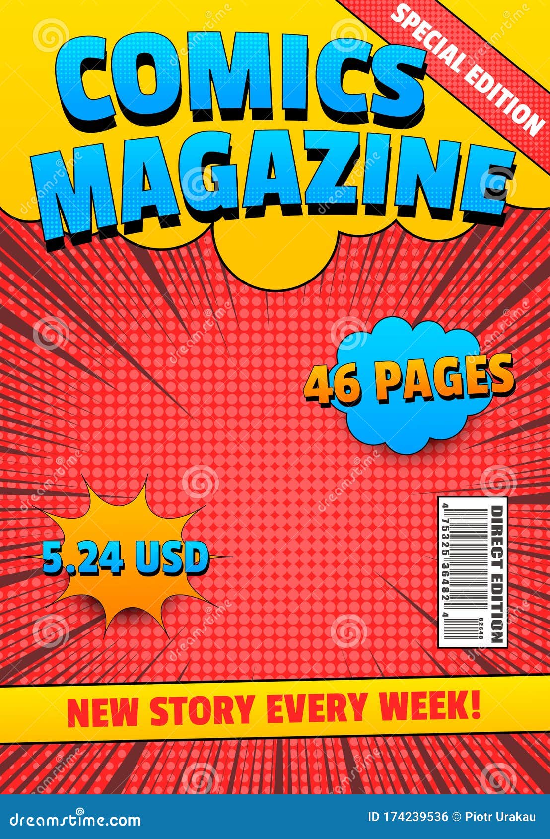 comics magazine colorful cover