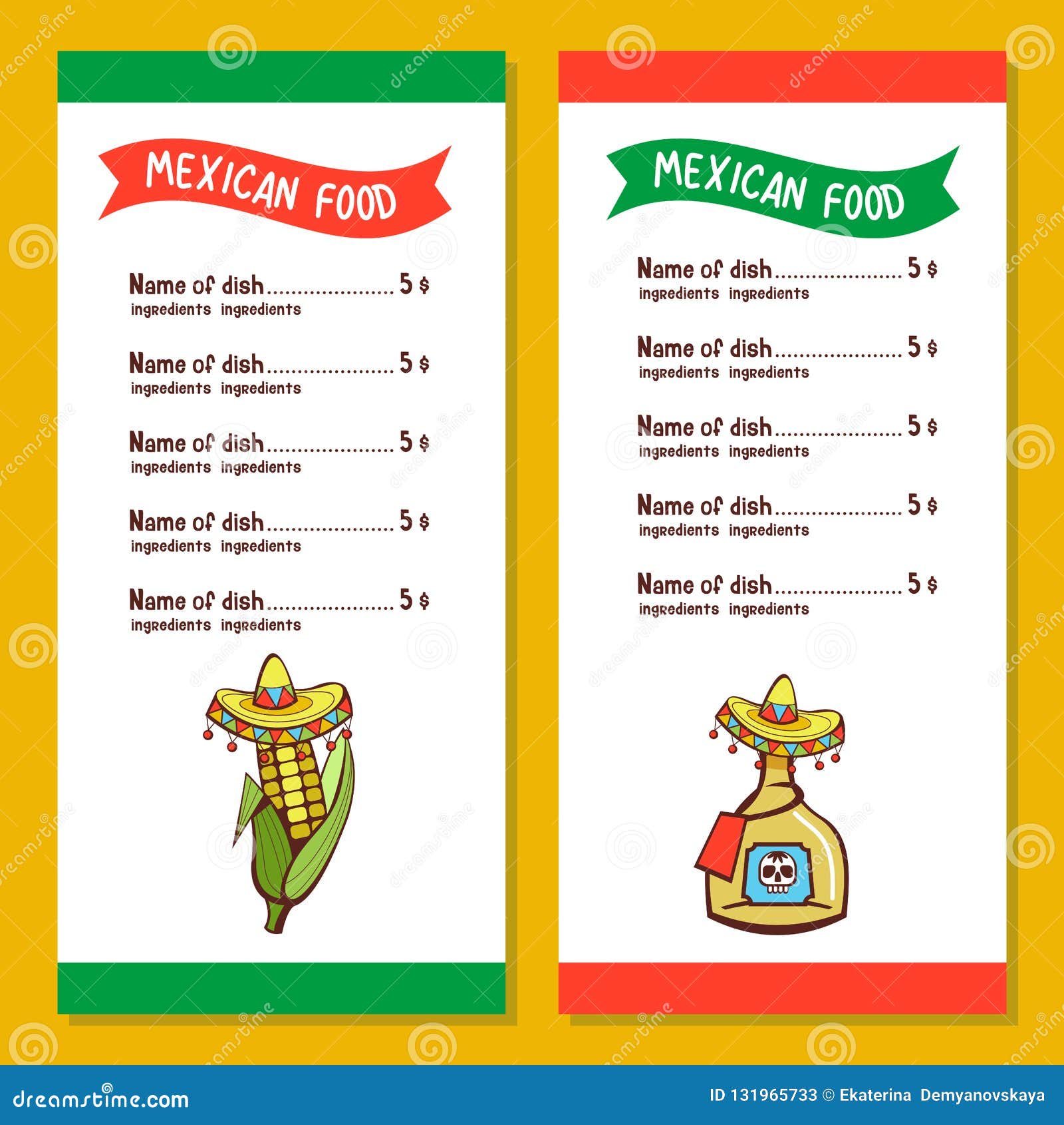 Campaña Durante ~ Con otras bandas Comida Mexicana La Disposición Del Menú Del Restaurante Mexicano  Ilustración del Vector - Ilustración de alimento, cocina: 131965733