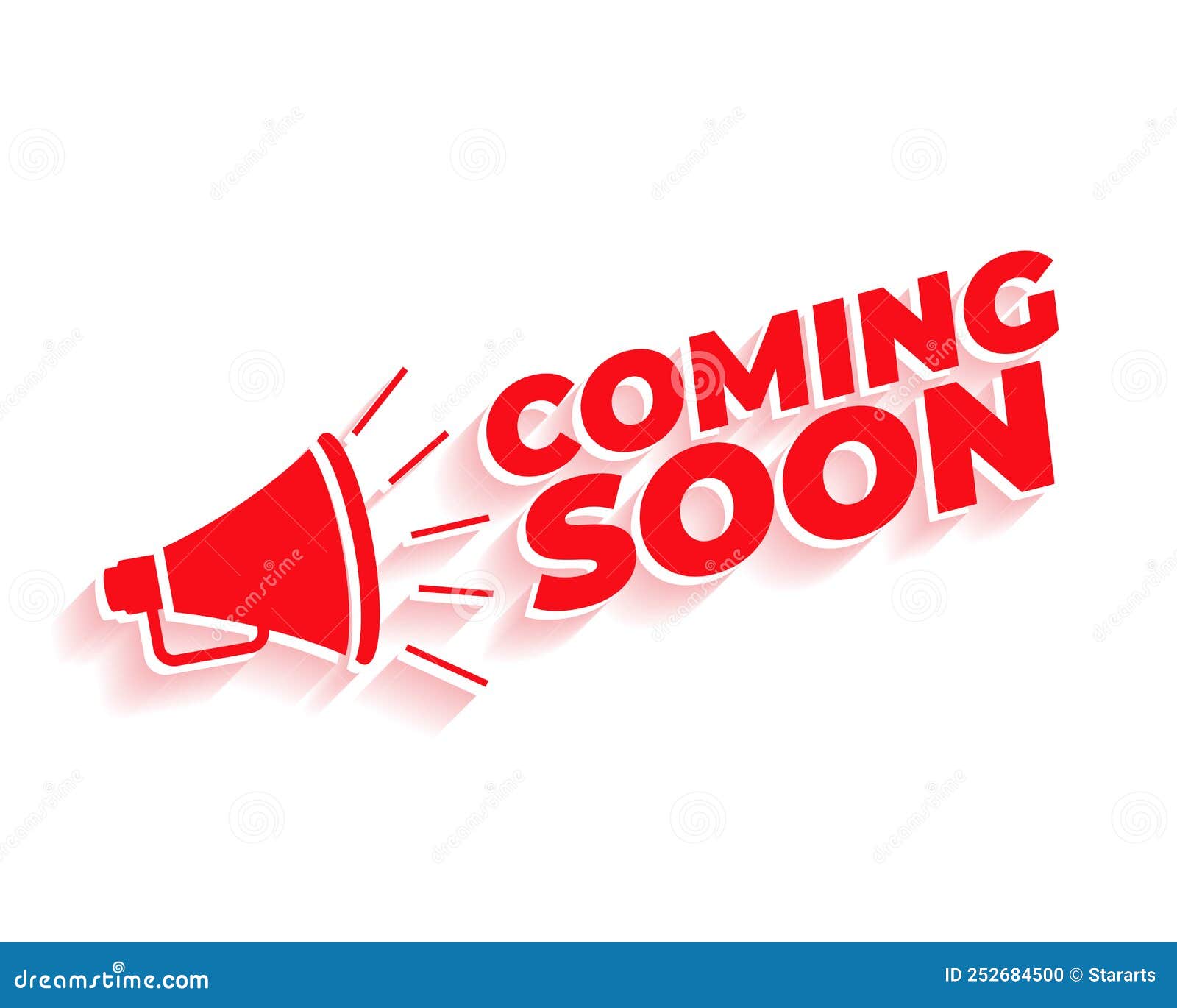Coming Soon Announcement Background with Megaphone Vector Illustration