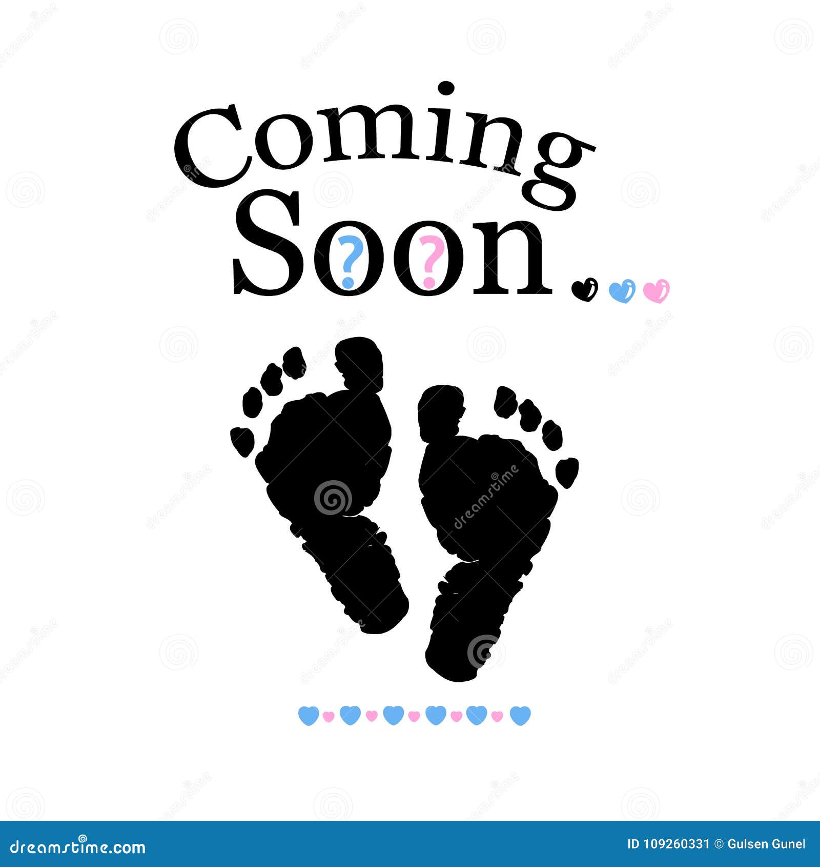 Coming Soon Baby. Baby Gender Reveal Symbol. Girl, Boy And Twin Baby Symbol Stock ...