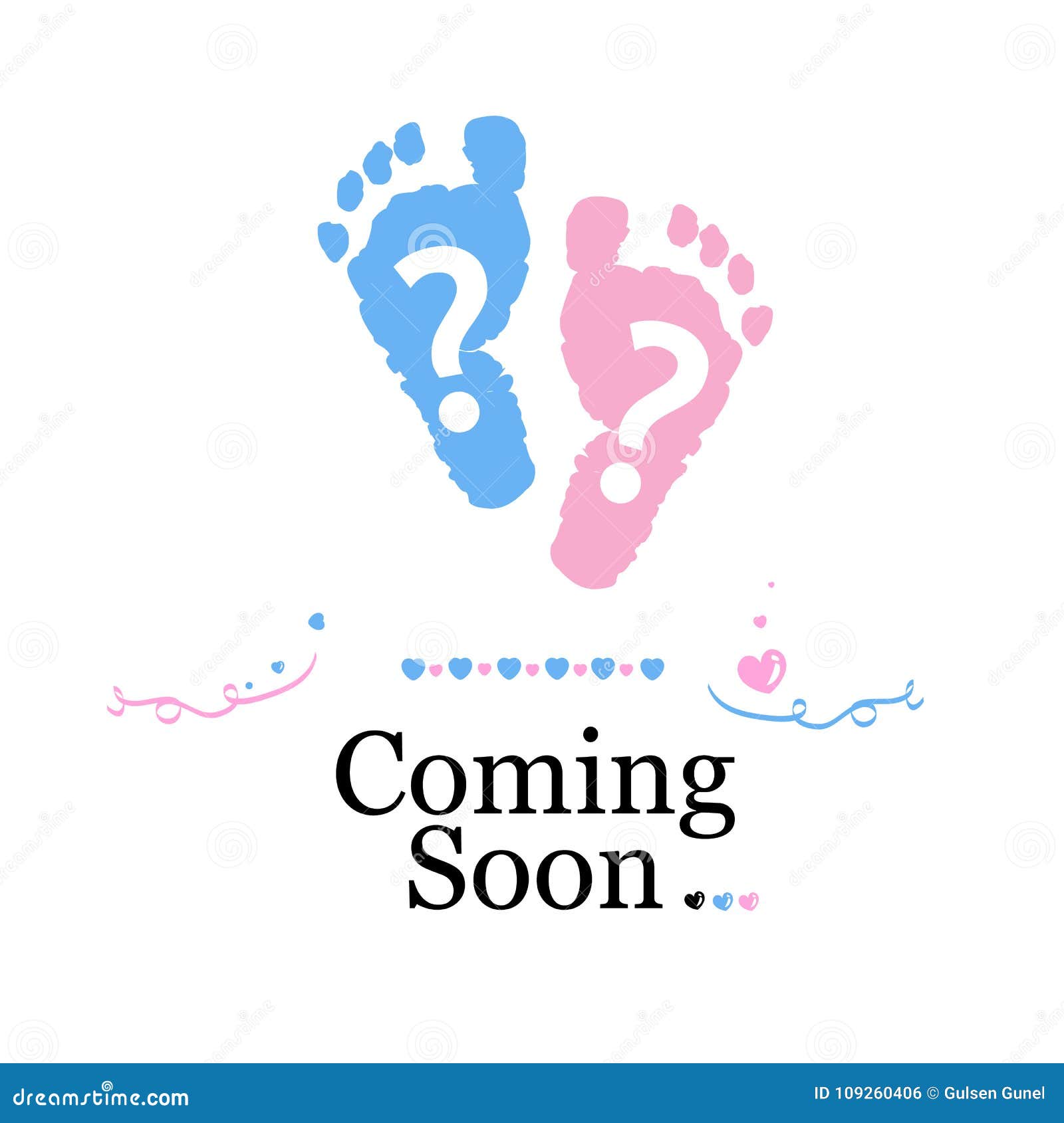 Coming Soon Baby Baby Gender Reveal Symbol Girl Boy And Twin