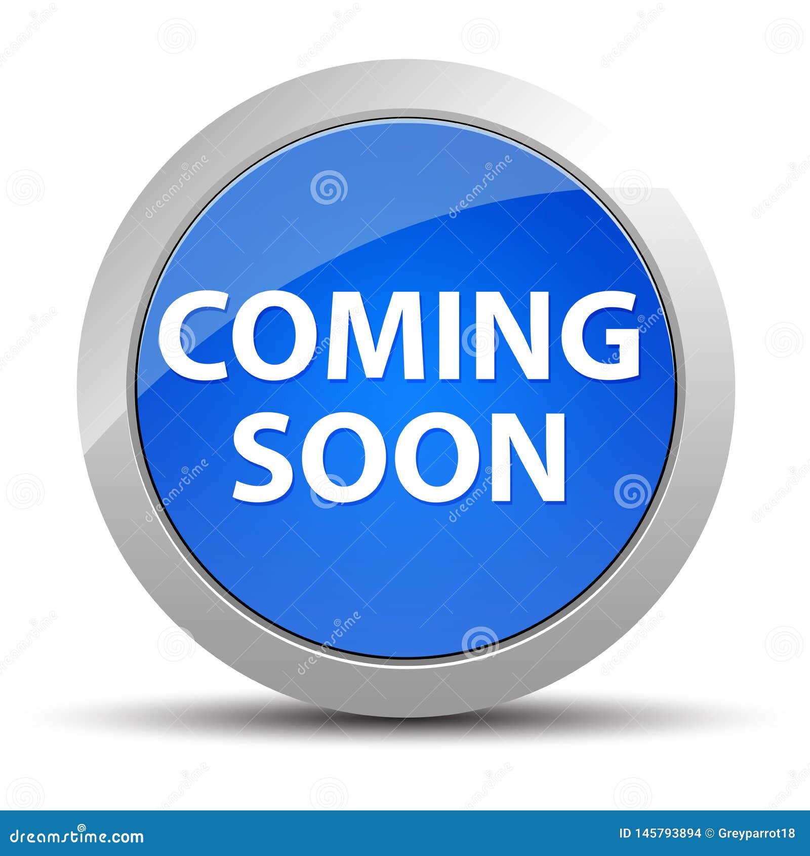 Coming Soon Blue Round Button Stock Illustration Illustration Of