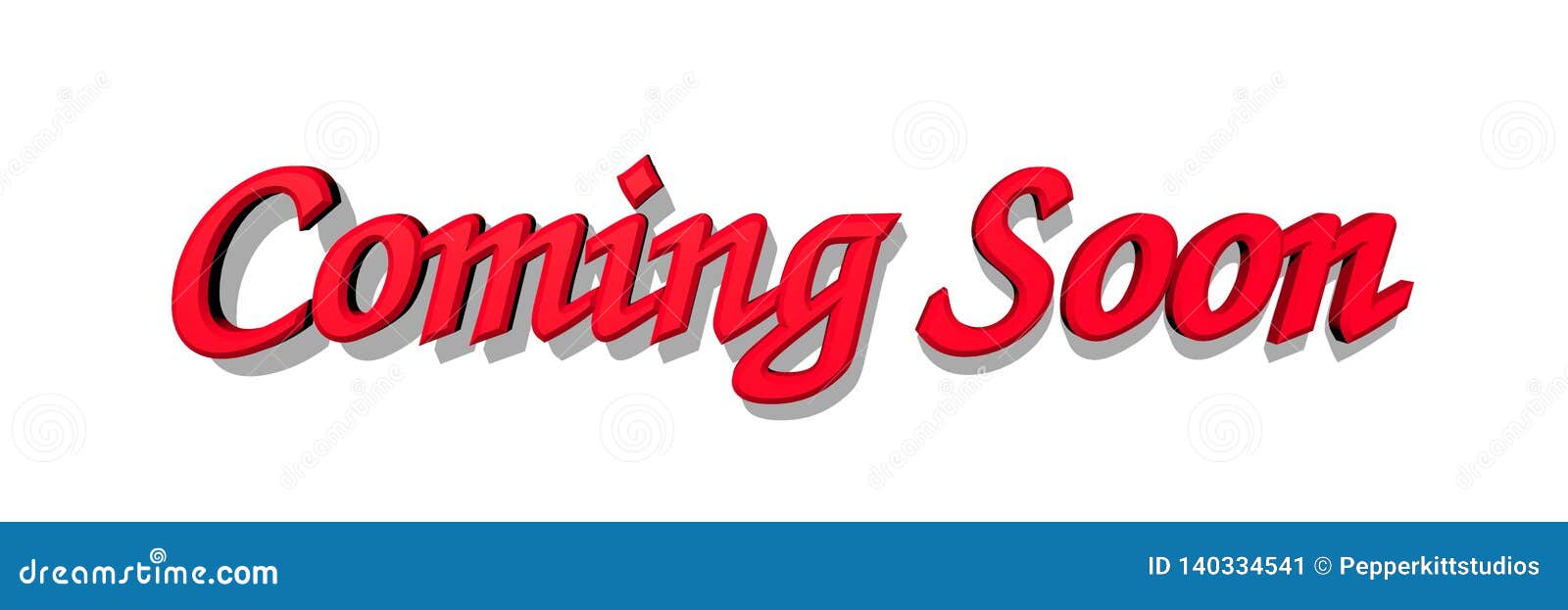 Coming Soon 3D Red Script Text Isolated on White Background Stock ...