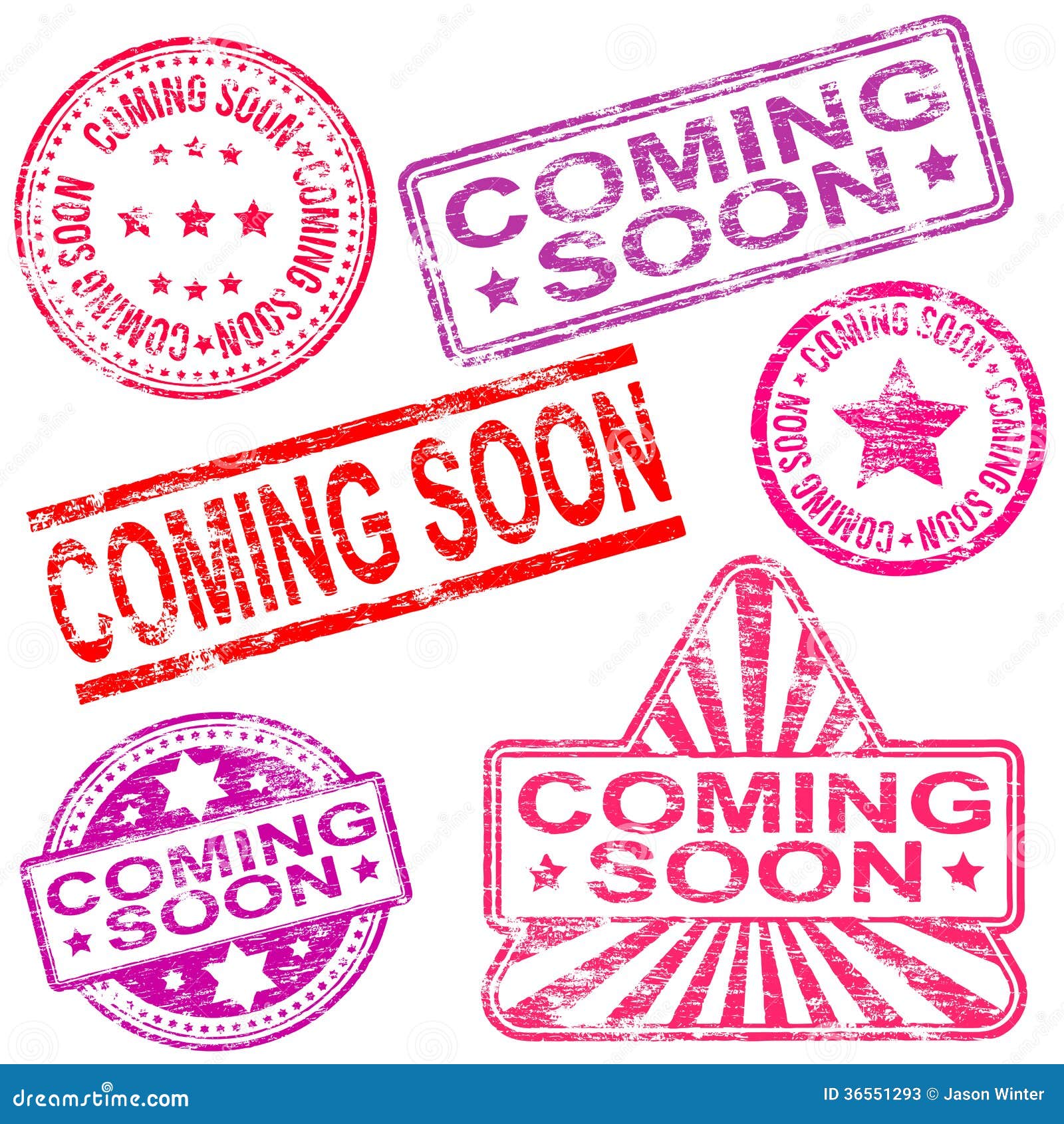 coming soon rubber stamps