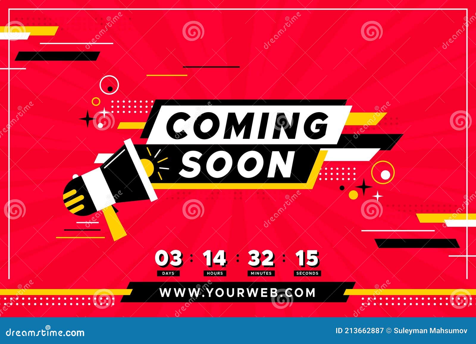 Coming Soon Teaser with Megaphone Background Vector Stock Vector ...