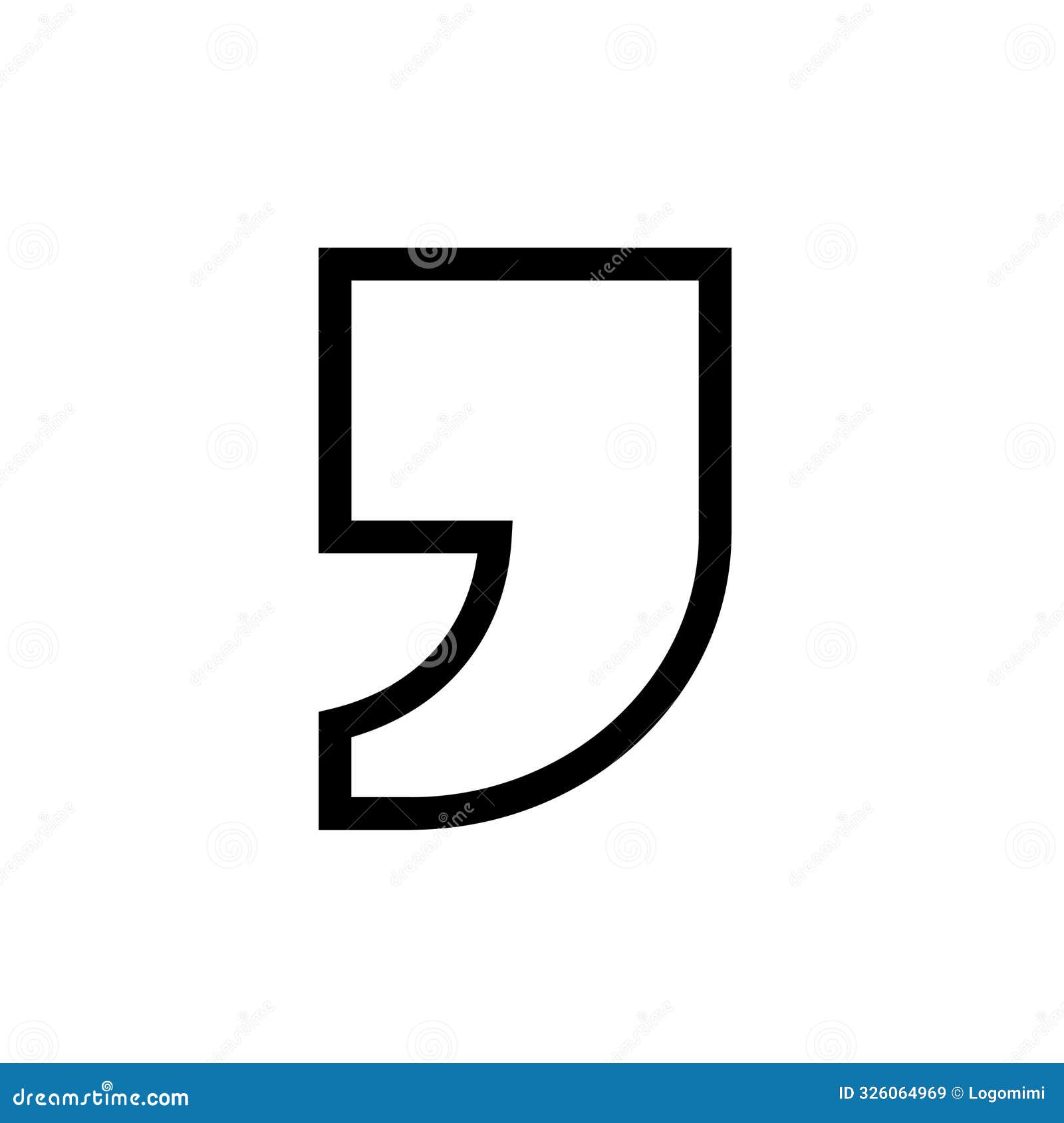 comma sign icon in line art style, tanda koma  , comma 