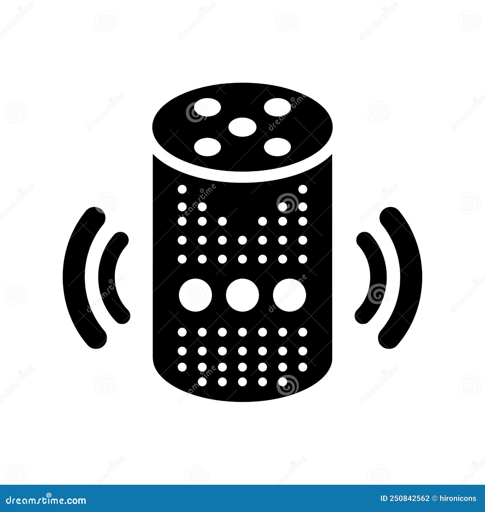 Command, Echo, Speaker, Voice Icon. Black Vector Graphics Stock
