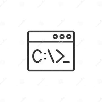 Command-line Interface Line Icon Stock Vector - Illustration of ...