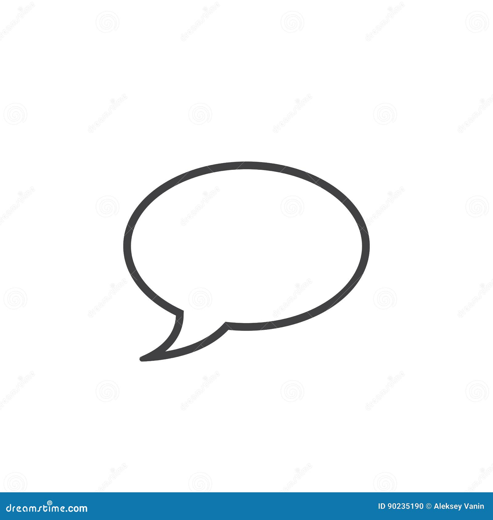 comment line icon, speech bubble outline logo illustratio