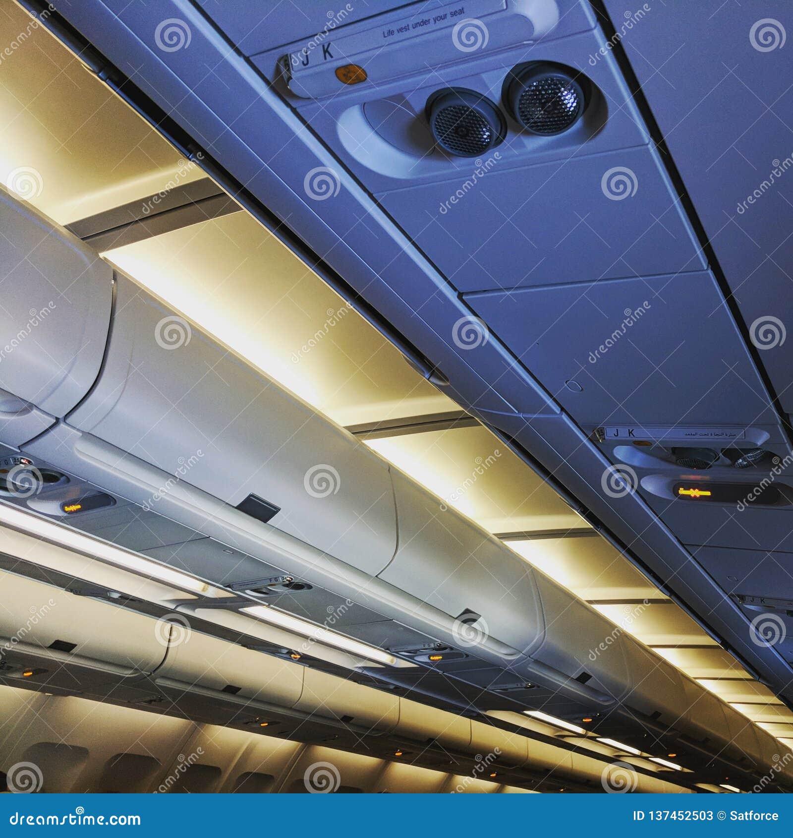 Commercial Aircraft Interior Stock Image Image of light, travel 137452503