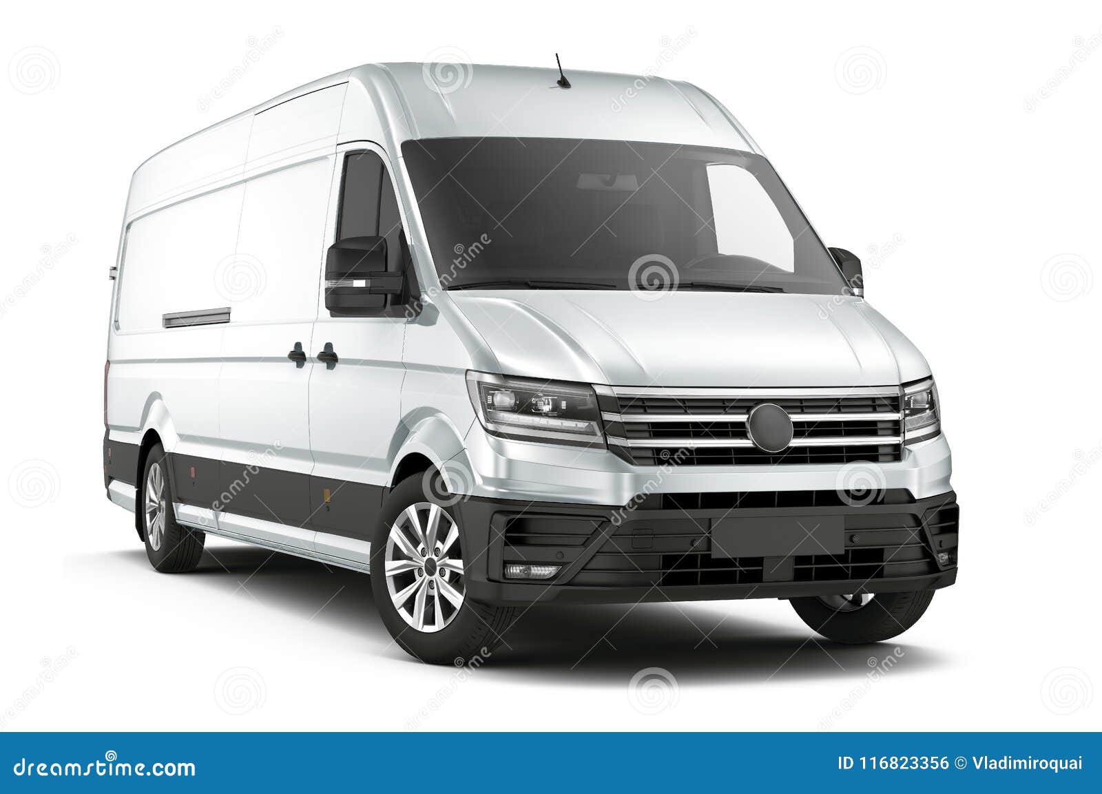 Commercial Cargo Van Isolated on White Stock Illustration