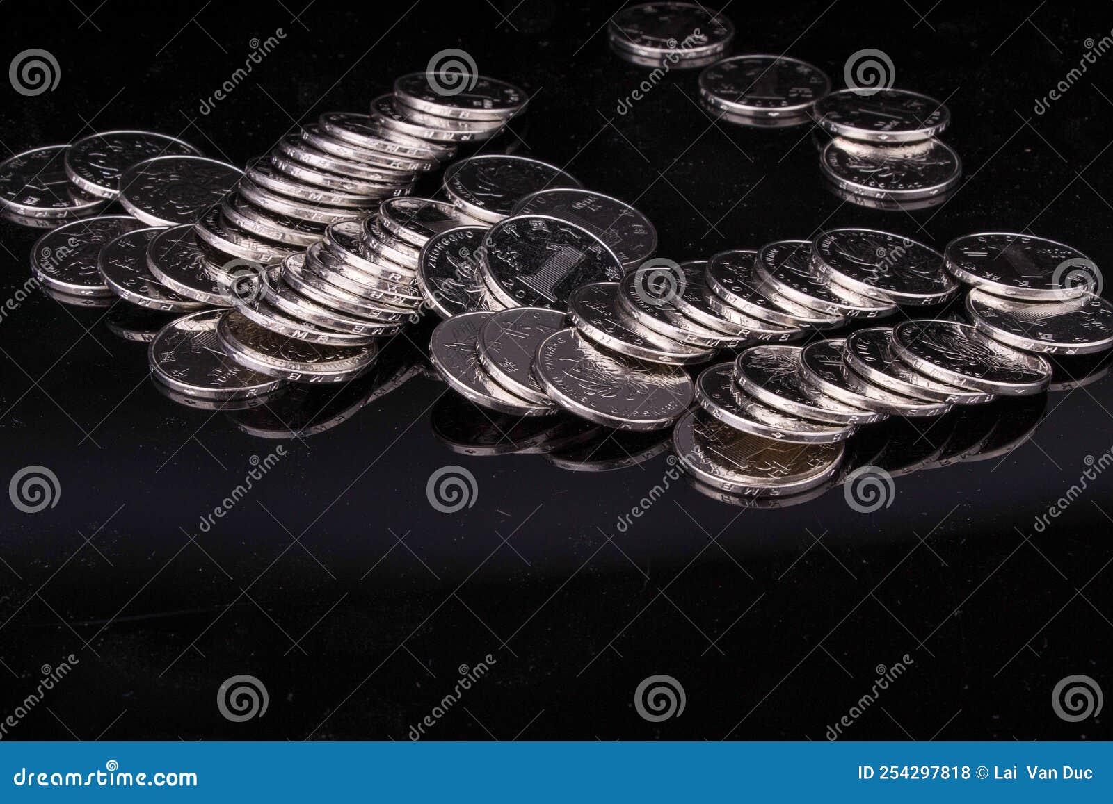 Commercial and Financial Coins on a Black Background Stock Photo Image of isolated, investment