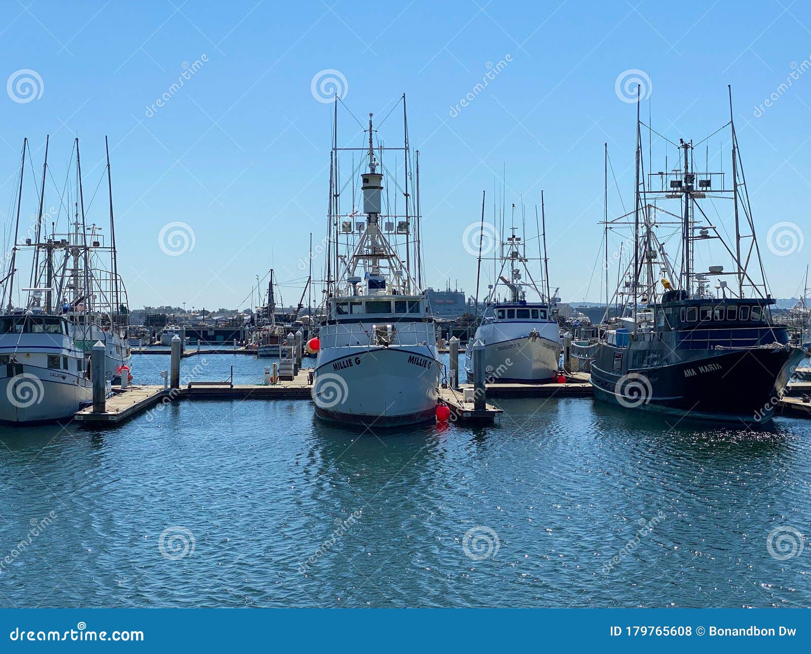Commercial Fishing Boats Docked in San Diego Harbor. Editorial Stock Photo  - Image of marine, harbour: 179765608