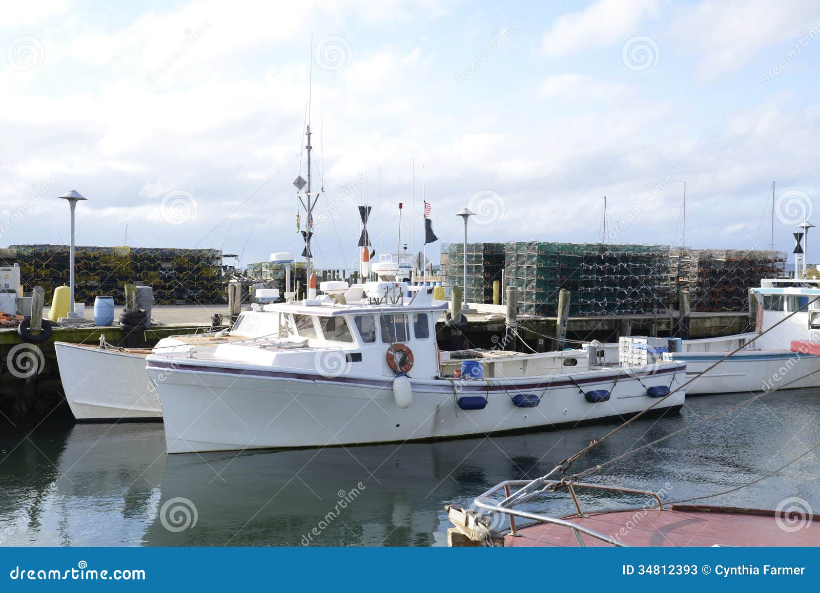 Commercial Fishing Boats And Lobster Traps Stock Image ...