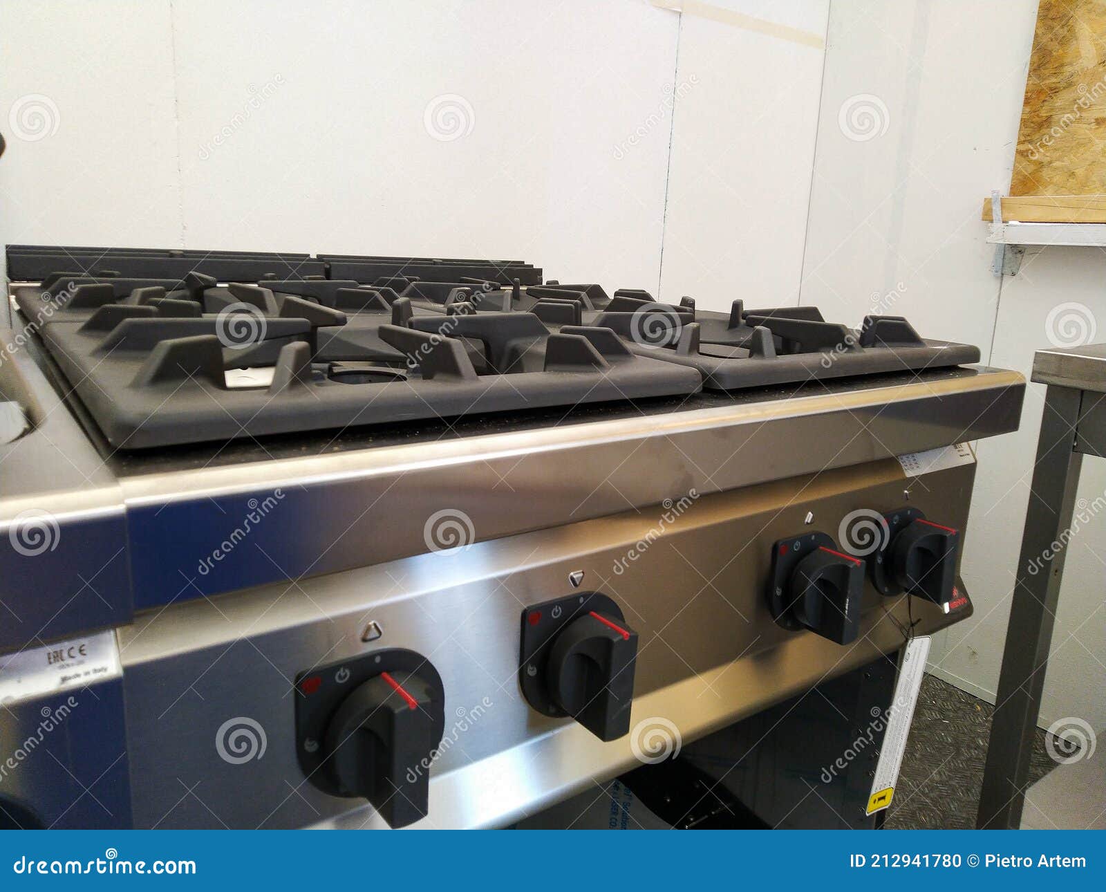 Commercial Gas Burning Stove in Restaurant Kitchen Stock Photo Image of warm, steel 212941780