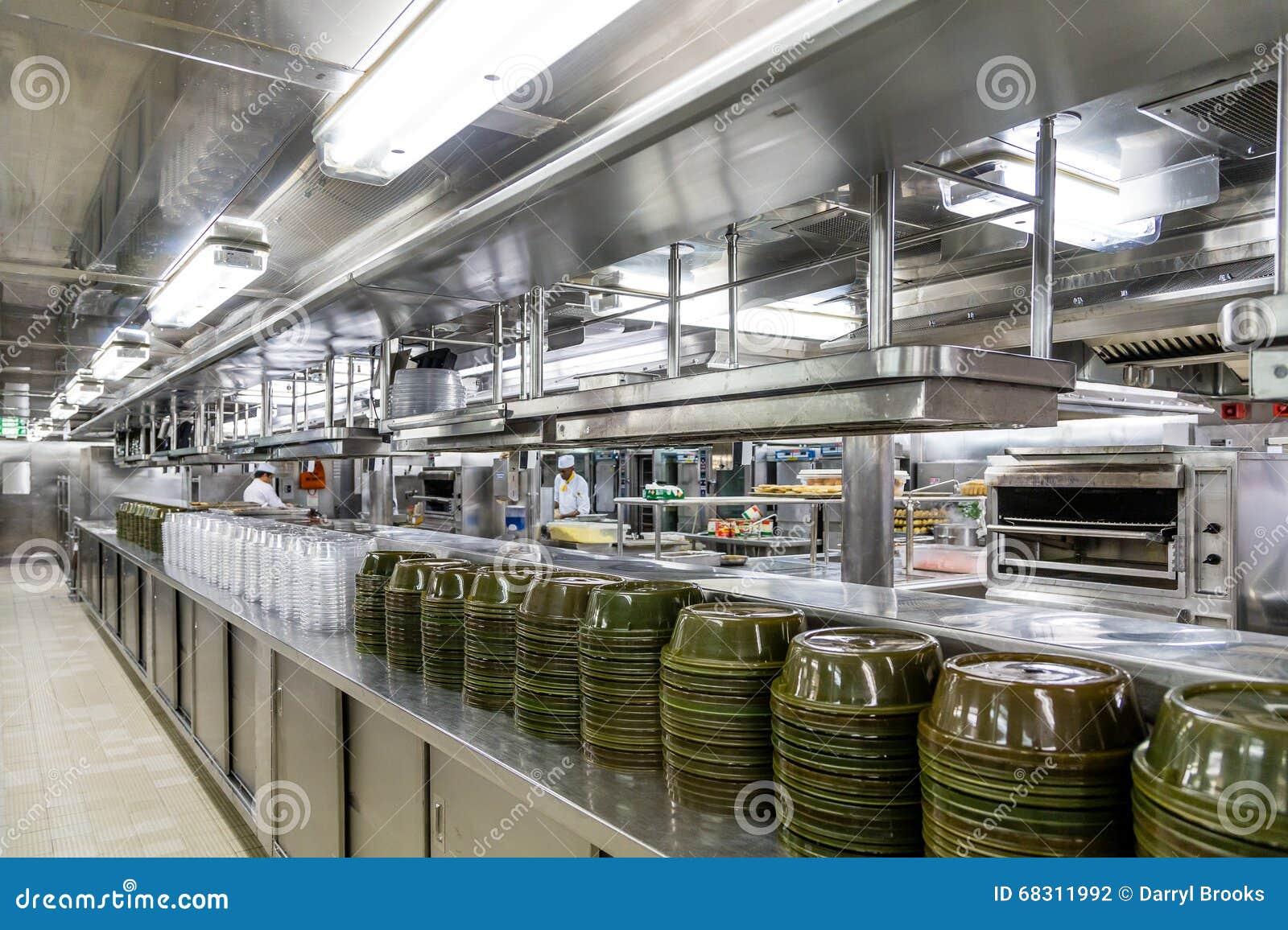 Commercial Kitchen with Serving Domes Stock Photo Image of hotel
