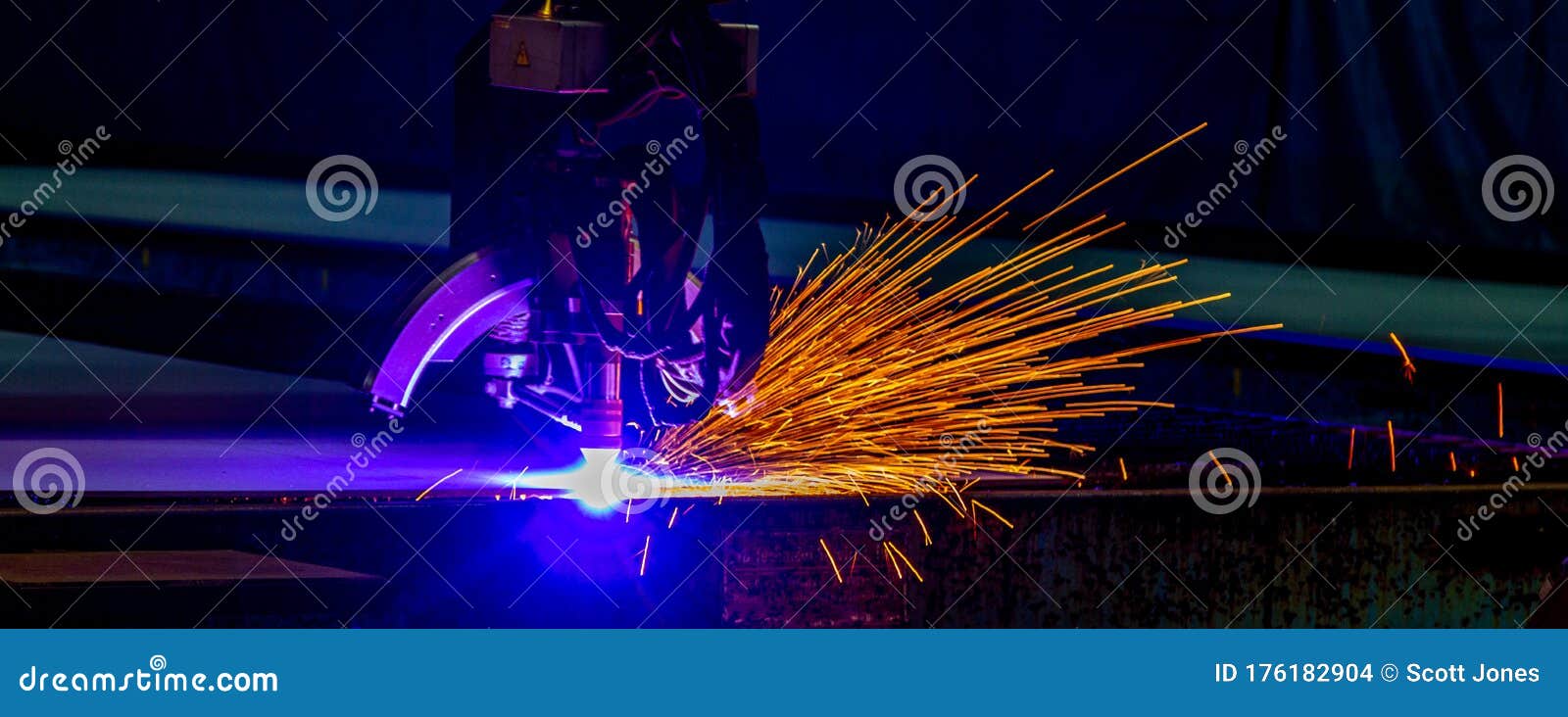 Commercial Laser Cutting Steel Plate Stock Photo - Image of factory