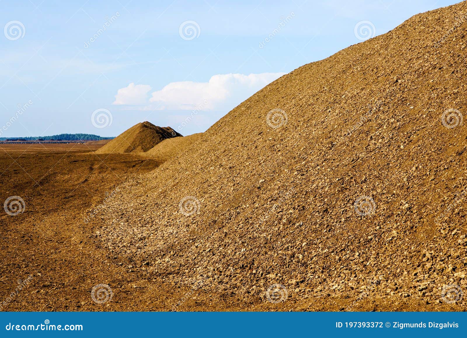 Commercial Peat Extraction Area in a Bog Landscape Stock Photo - Image ...