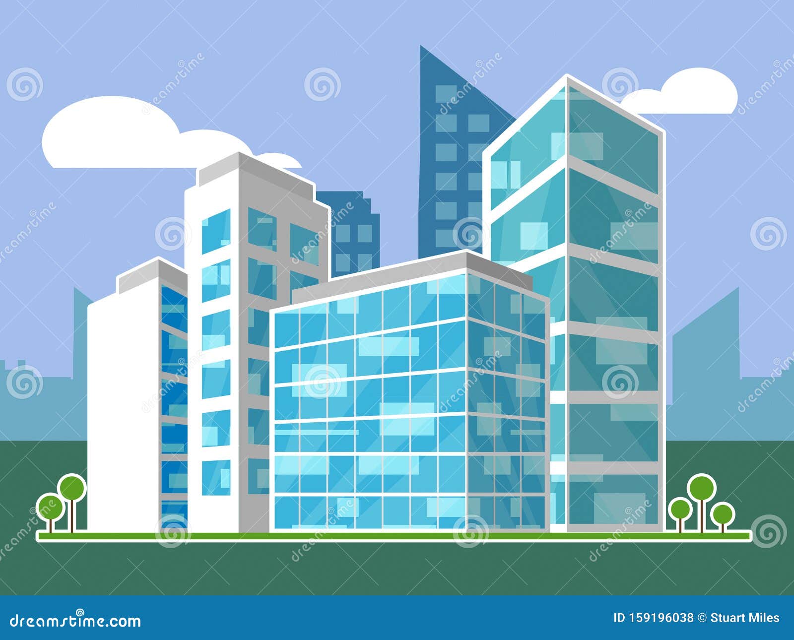 commercial real estate apartments represent property leasing or realestate investment - 3d 