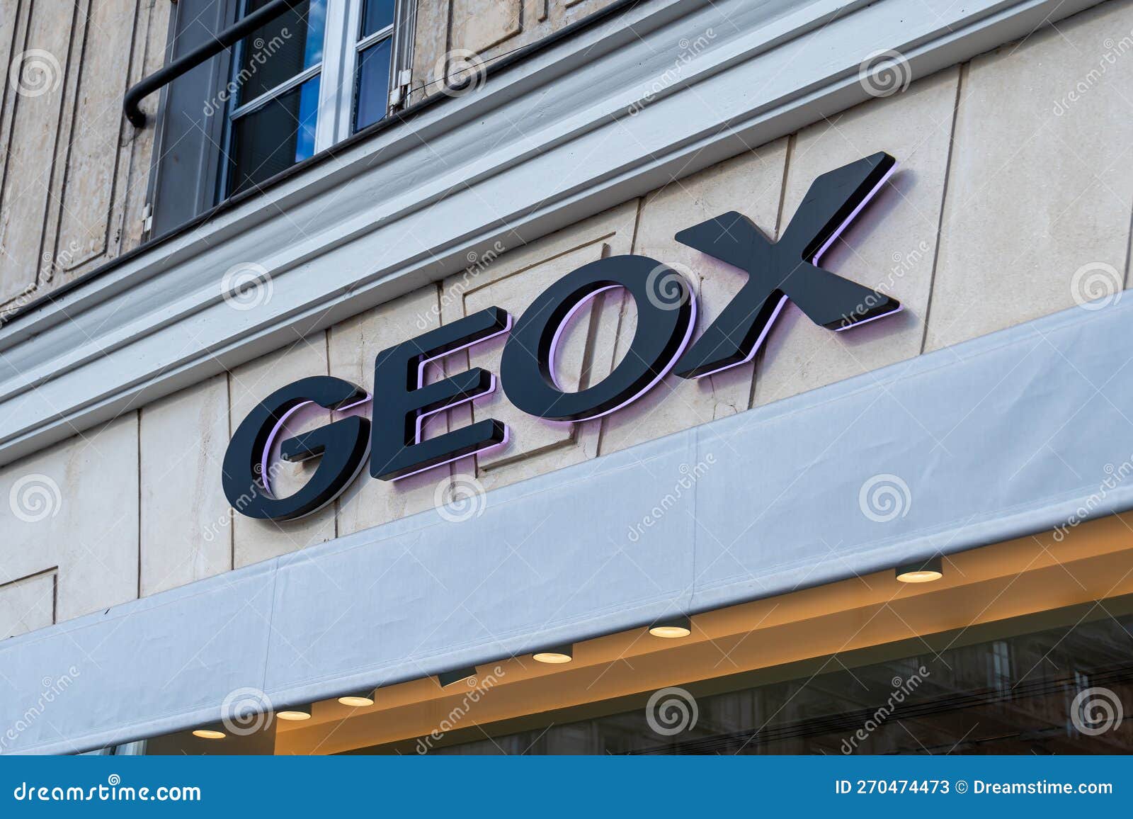 Commercial Sign of a Geox in Paris, Stock Photo - Image of fashion, 270474473