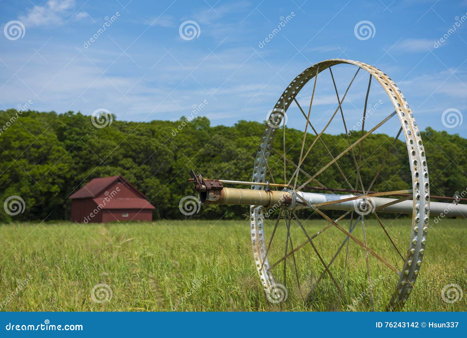Commercial Farm Irrigation System on Wheels Stock Photo Image of