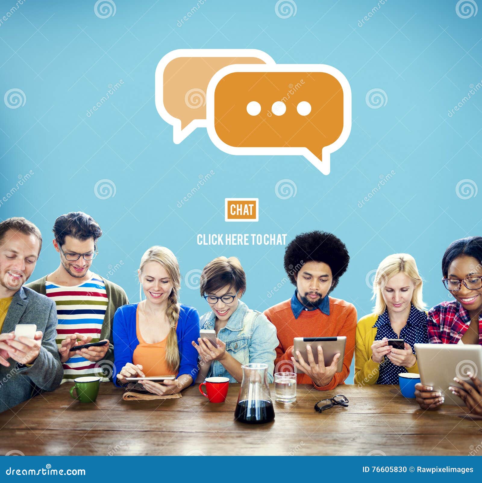 communicate socialize talk connect technology concept