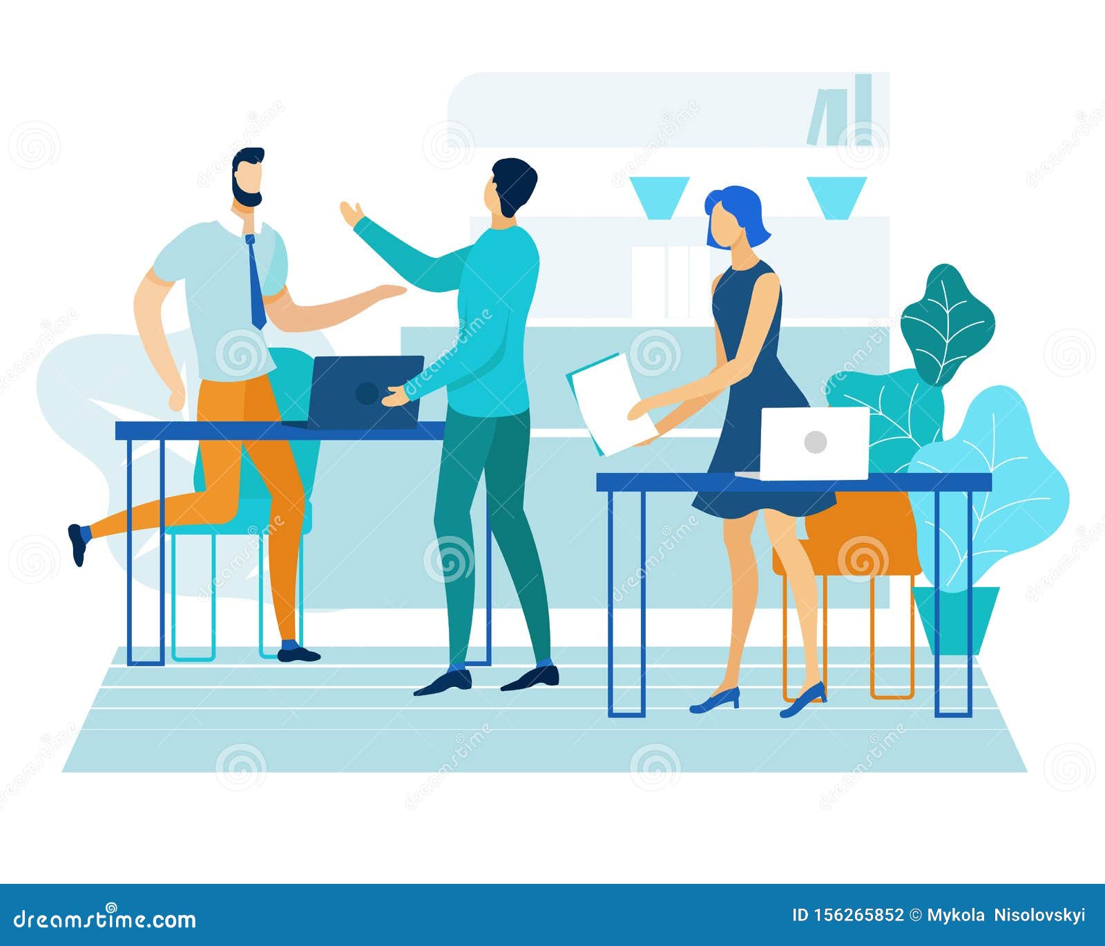Communication and Friendship in Office Cartoon. Stock Vector - Illustration of chair, communication: 156265852 Communication and Friendship in Office Cartoon. Stock Vector - Illustration of chair, communication: 156265852