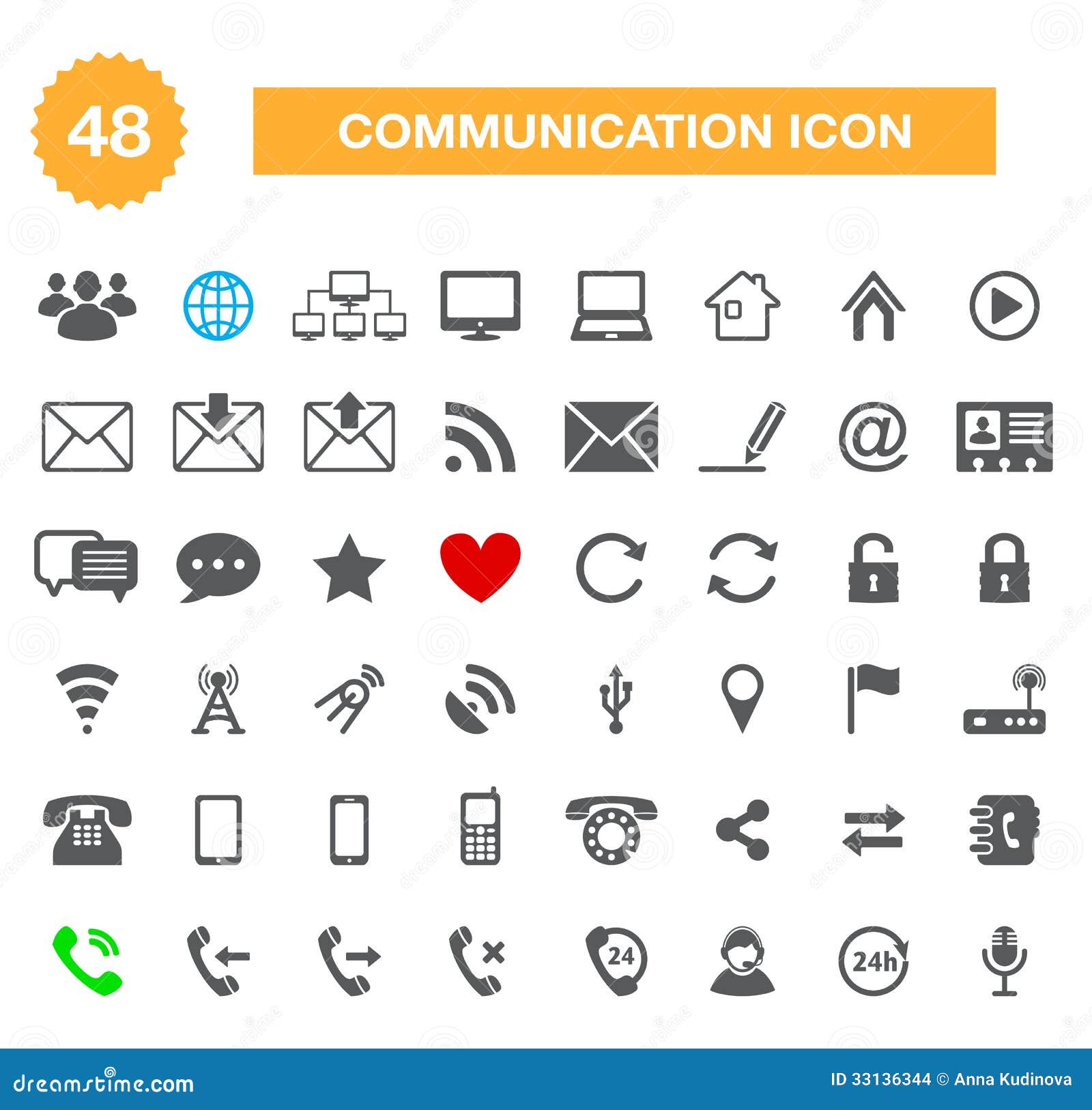 communication icons for web