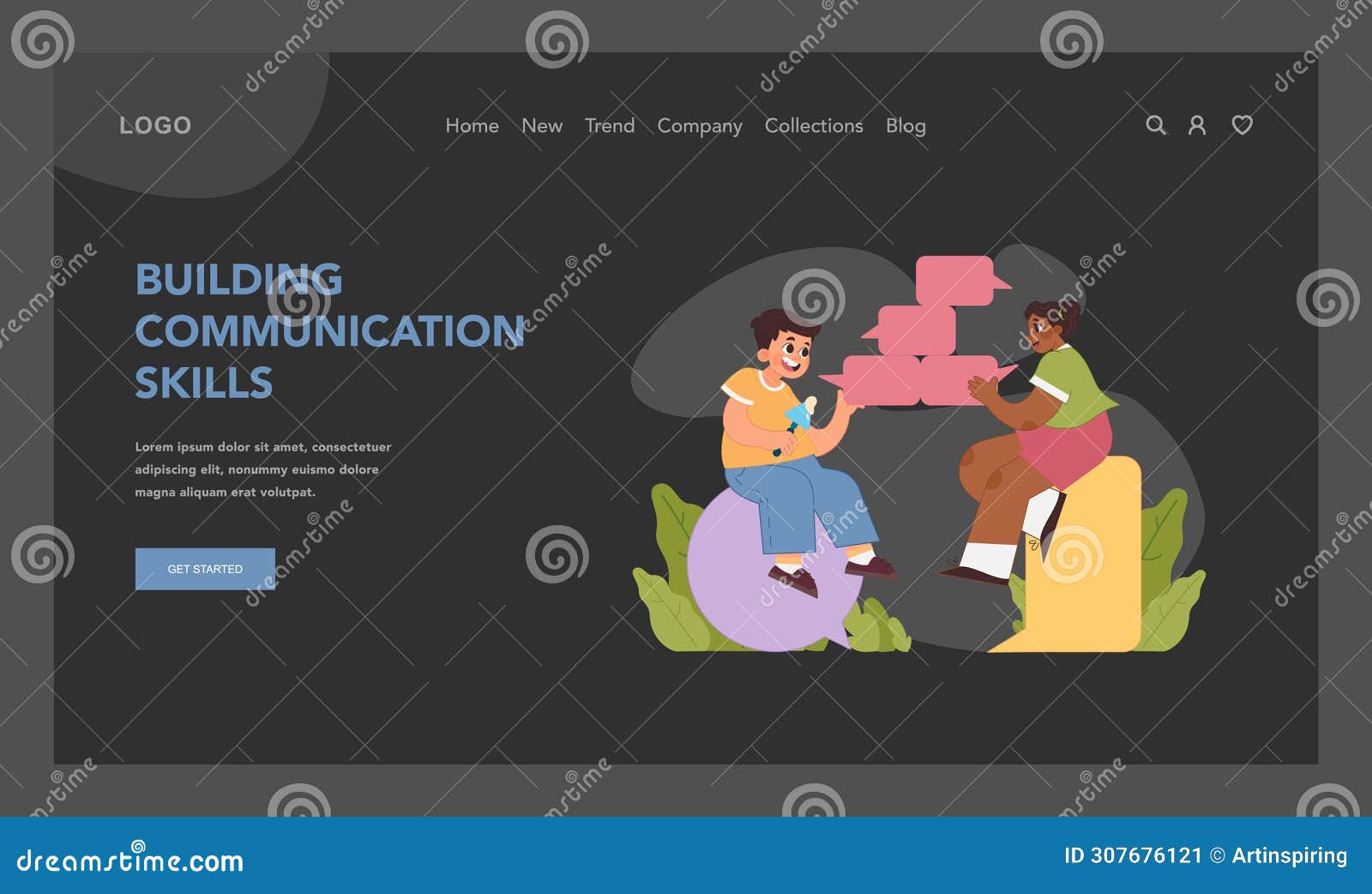 communication skills concept. flat  