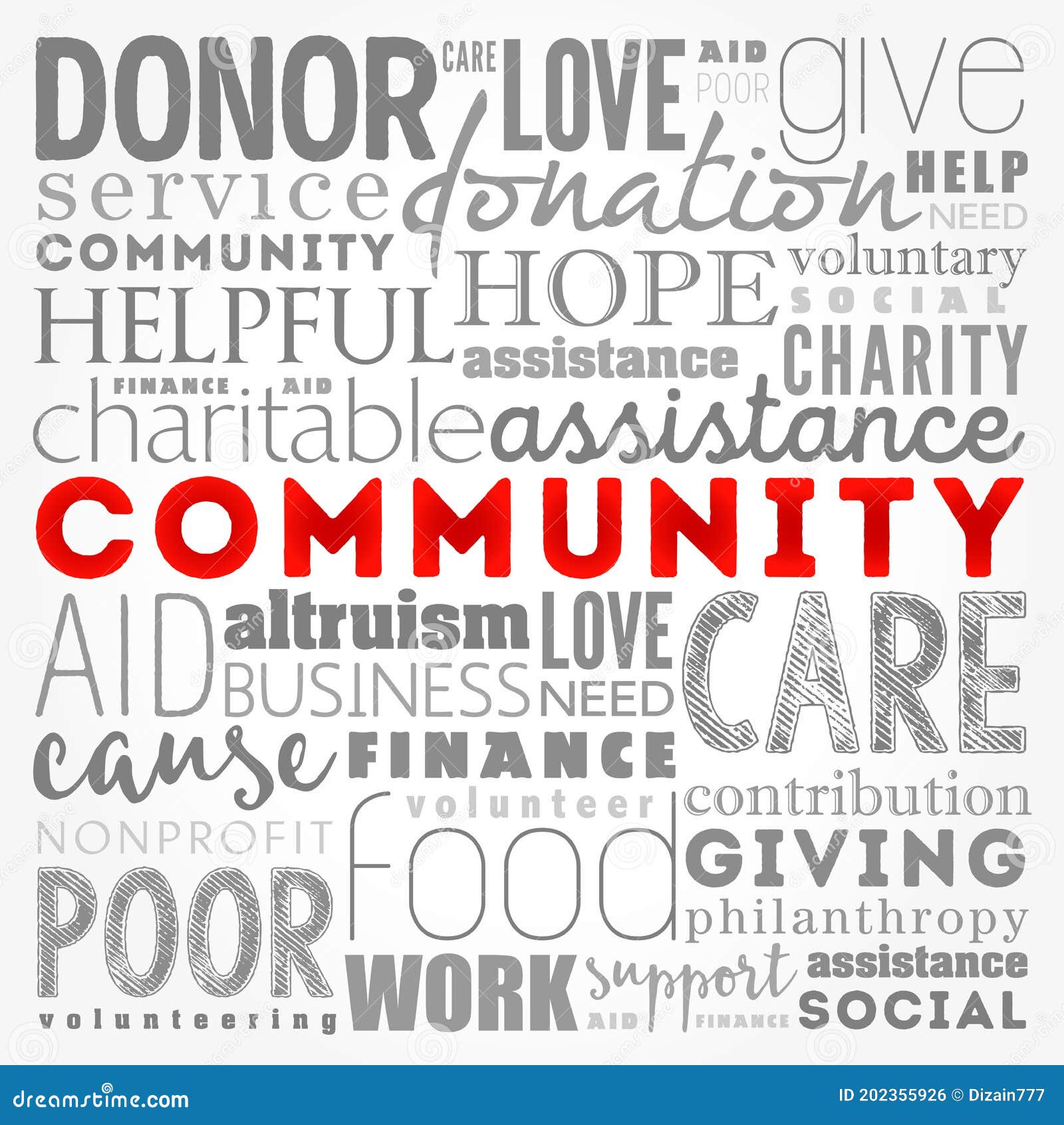 Community Word Cloud Collage Stock Illustration Illustration of care, background 202355926