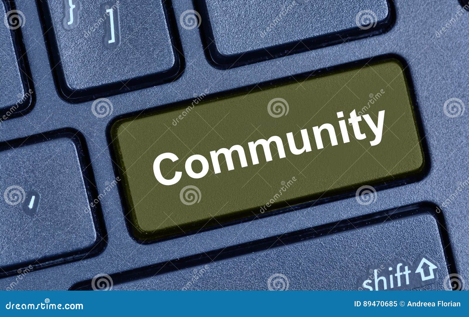 Community Word on Computer Keyboard Stock Image Image of computer