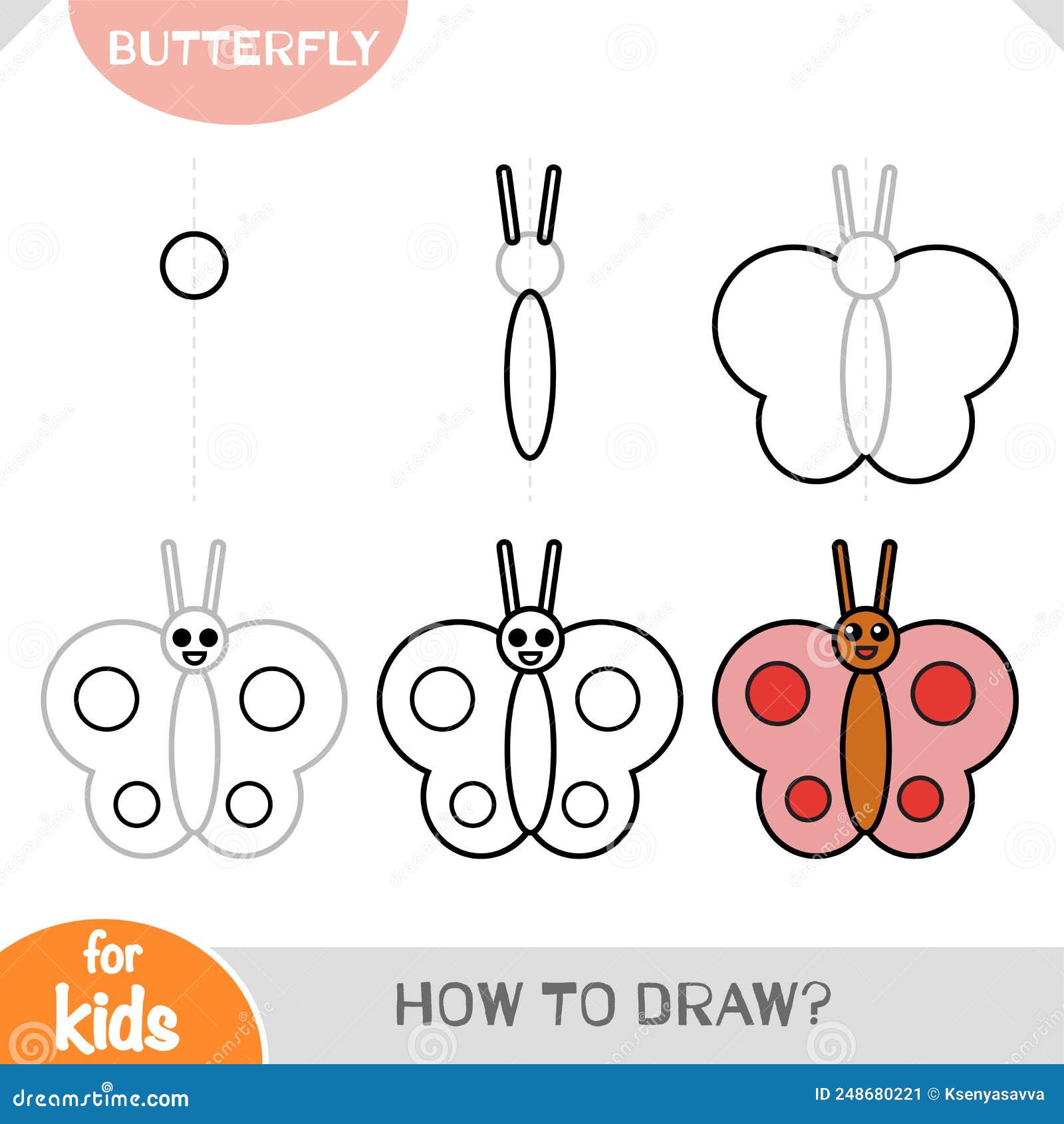 Como Desenhar Uma Borboleta Para Crianças. Tutorial De Desenho Passo a Passo  Ilustração do Vetor - Ilustração de enigma, estudo: 248680221, image size:1600x1690