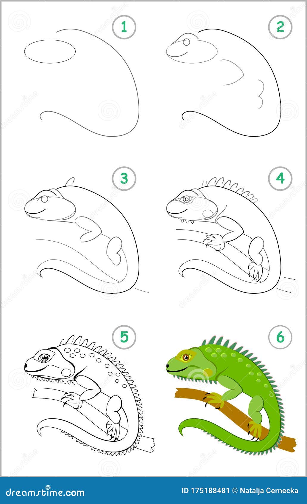 Como desenhar facil uma iguana a lápis ou caneta siga o passo a