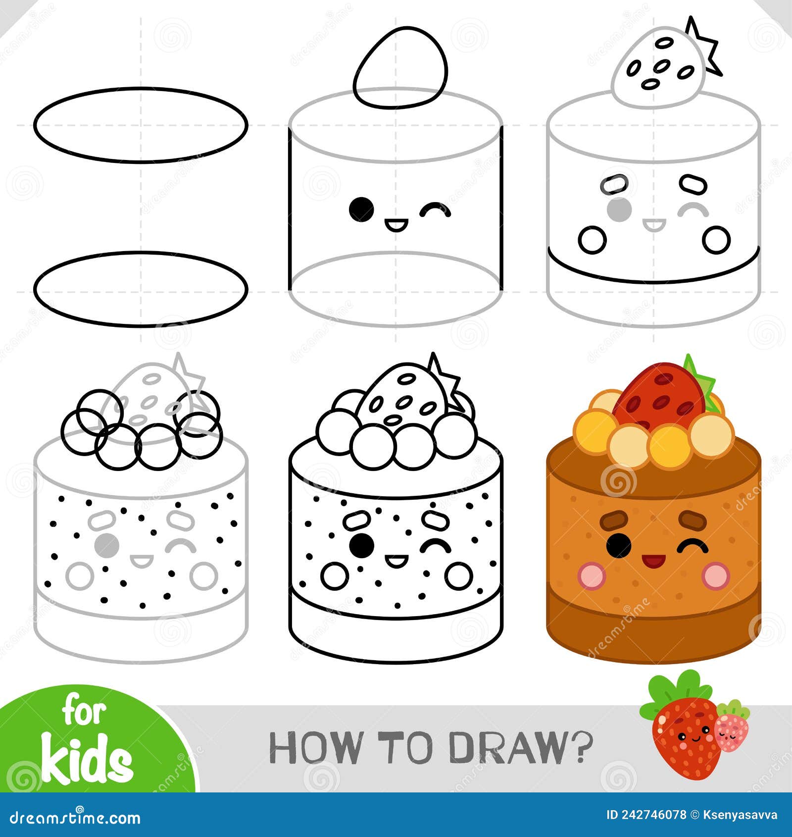 COMO DESENHAR CUPCAKE KAWAII PASSO A PASSO – Desenhos fáceis kawaii. 