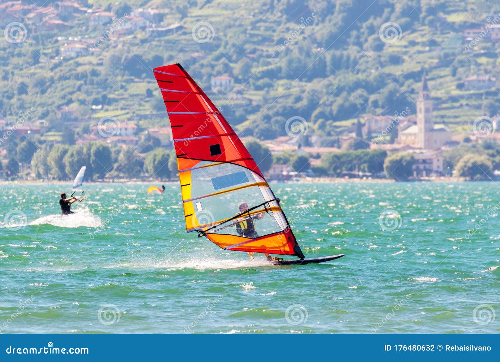 Como Lake Italy windsurf stock photo. Image of extreme 176480632