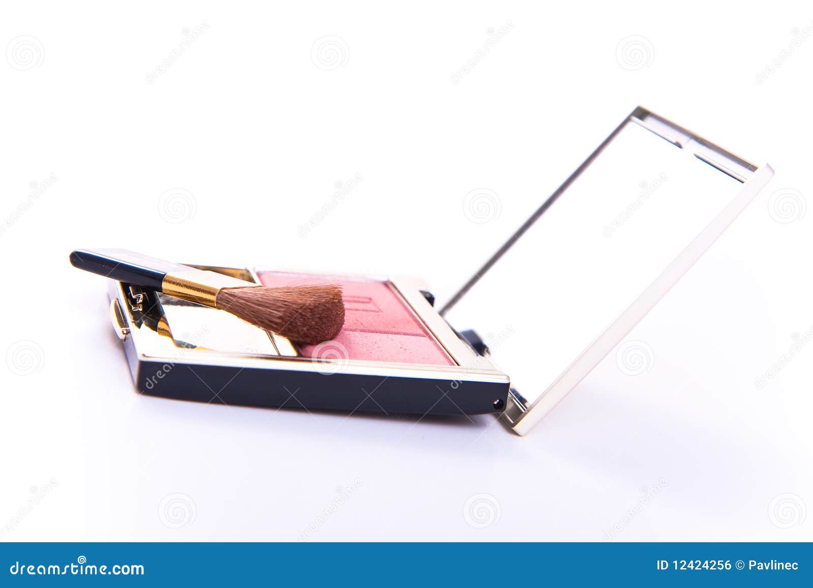 Compact blush stock photo. Image of female, brush, open 12424256