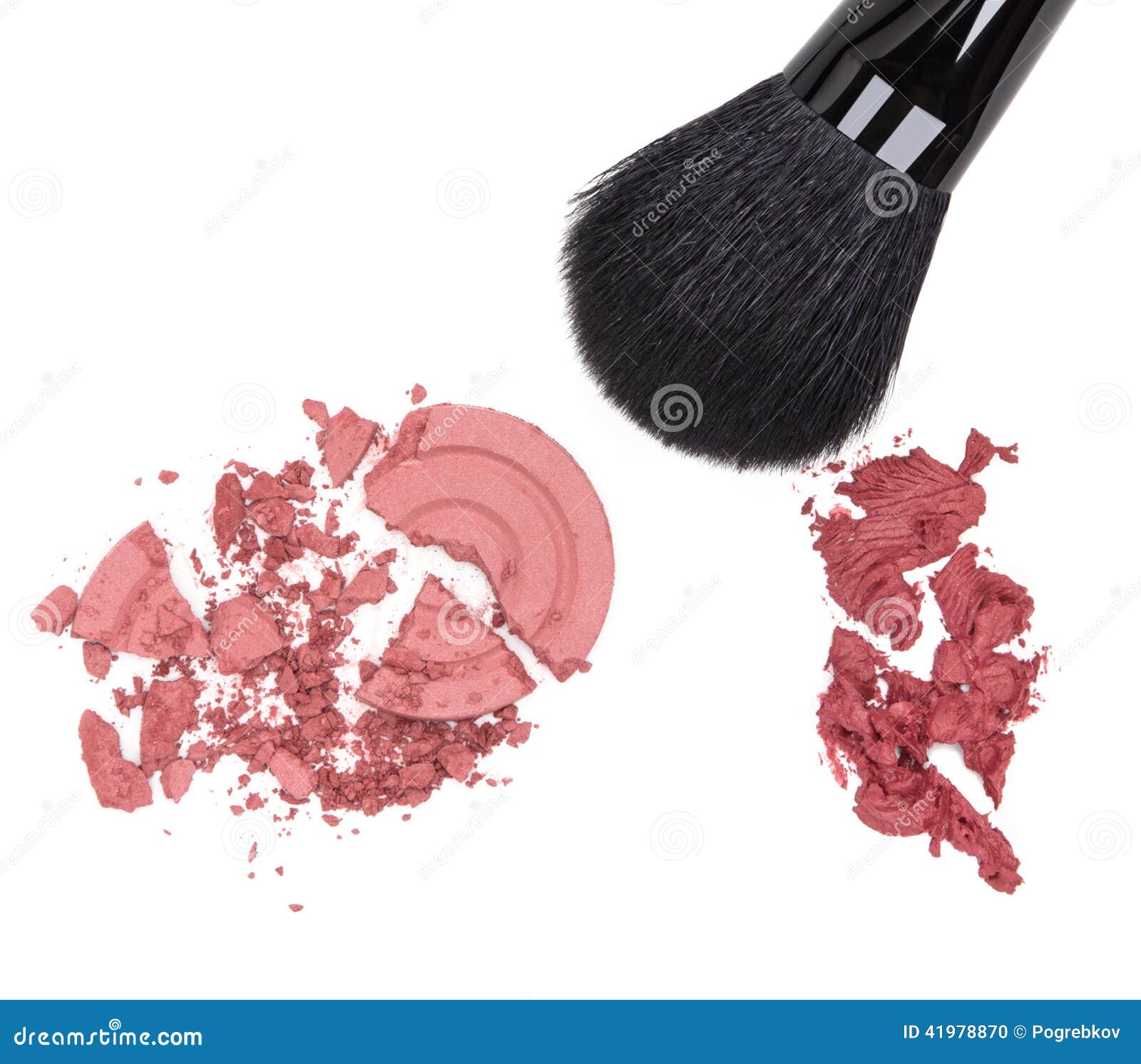 Compact and Cream Blush with Makeup Brush Stock Photo Image of paint
