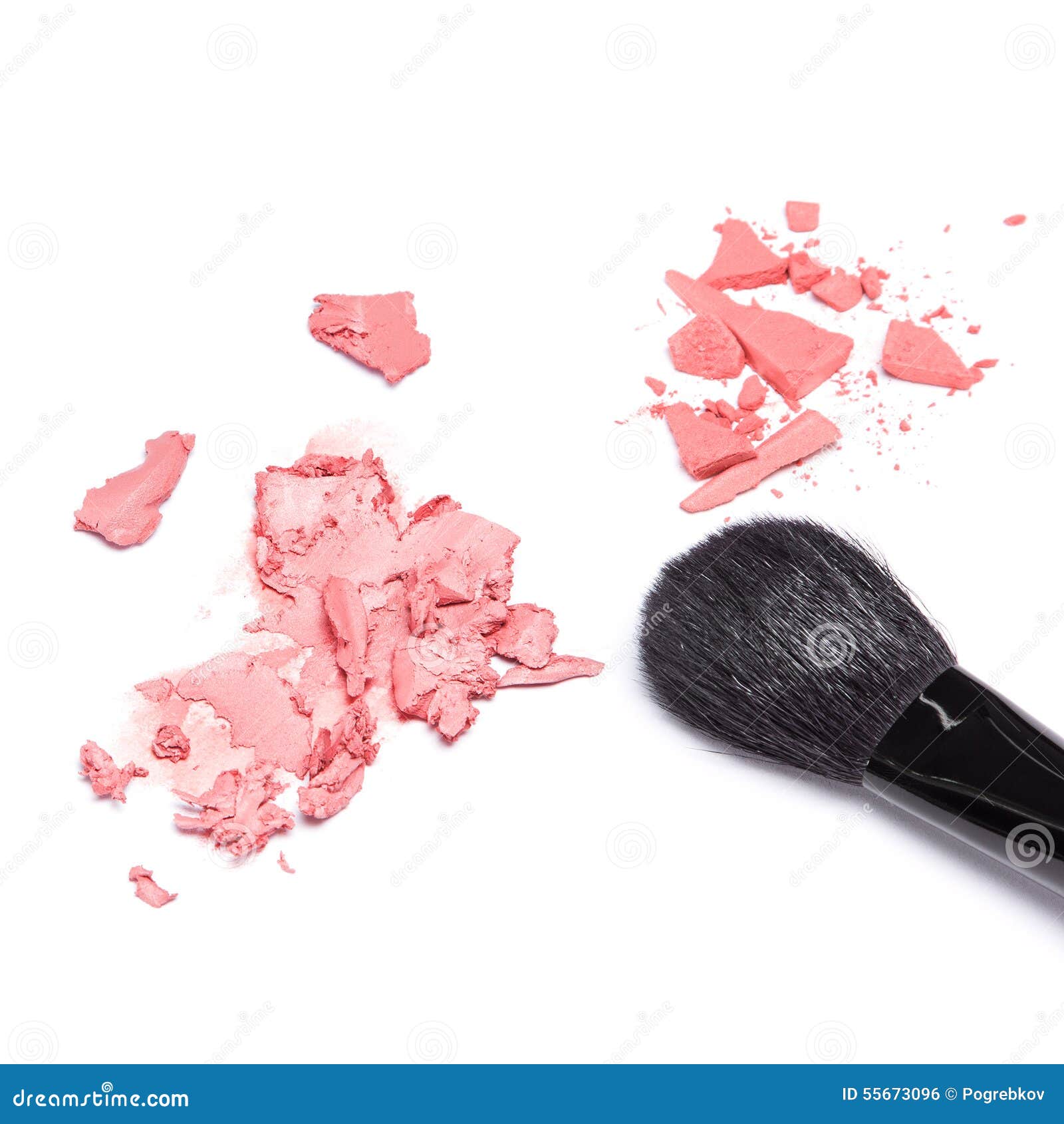 Compact and Cream Blush with Makeup Brush Stock Photo Image of