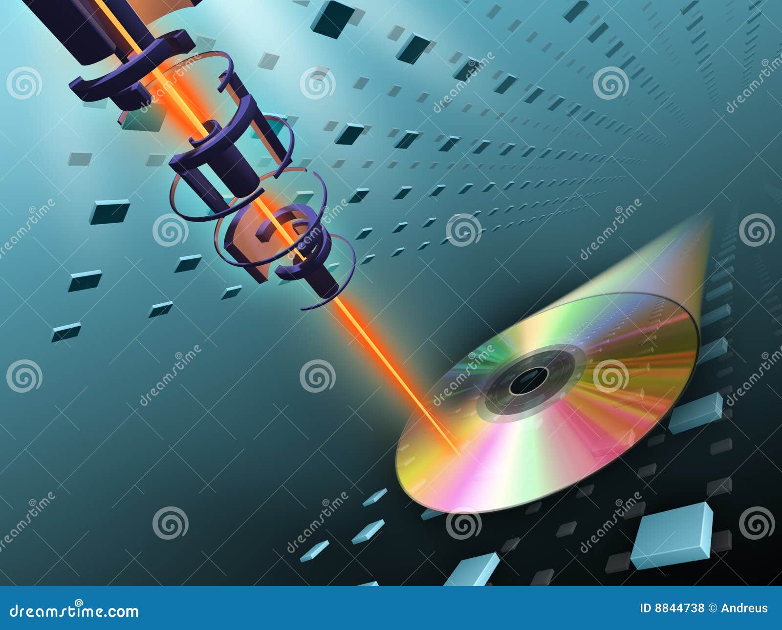 Compact disc burning stock illustration. Illustration of backup 8844738